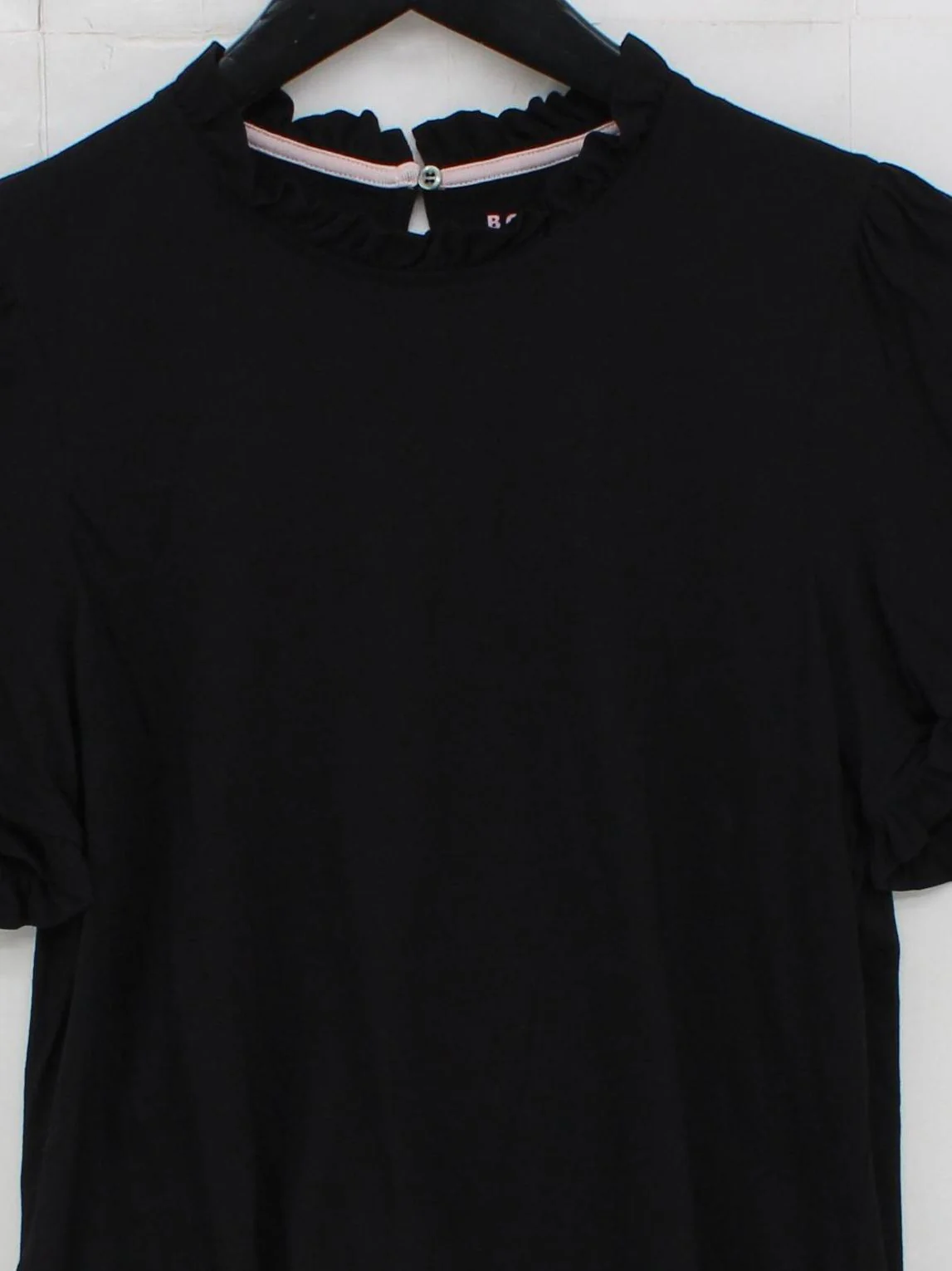 Boden Women's Top UK 12 Black Cotton with Lyocell Modal, Elastane Basic - Image 3