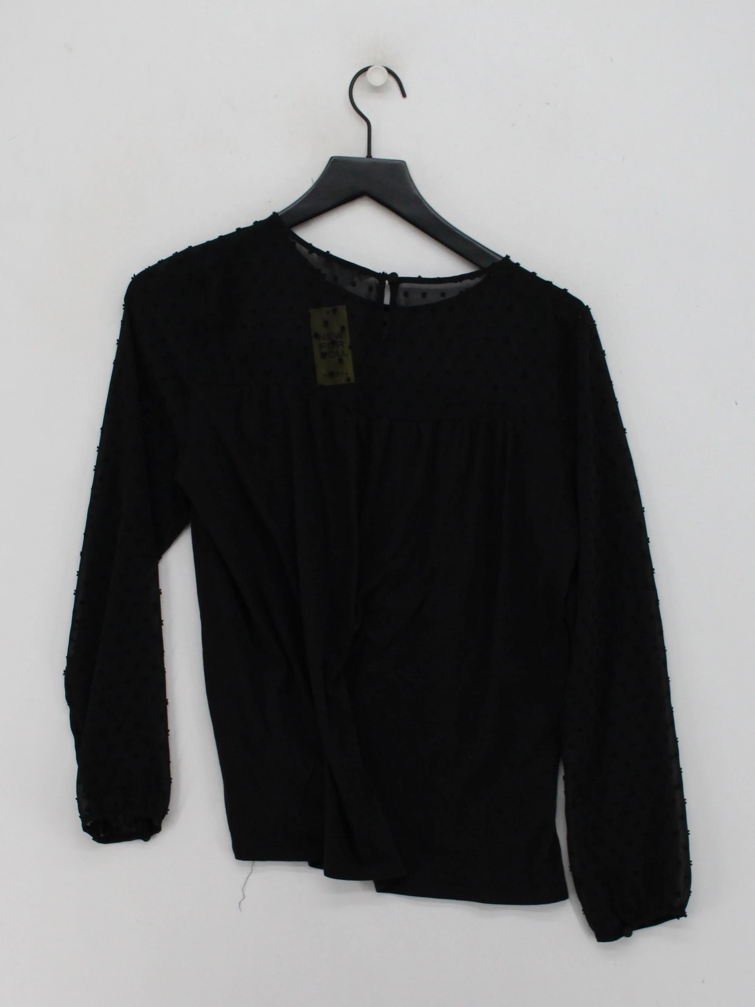 Boden Women's Top UK 12 Black Viscose with Cotton Long Sleeve Round Neck Basic - Image 2