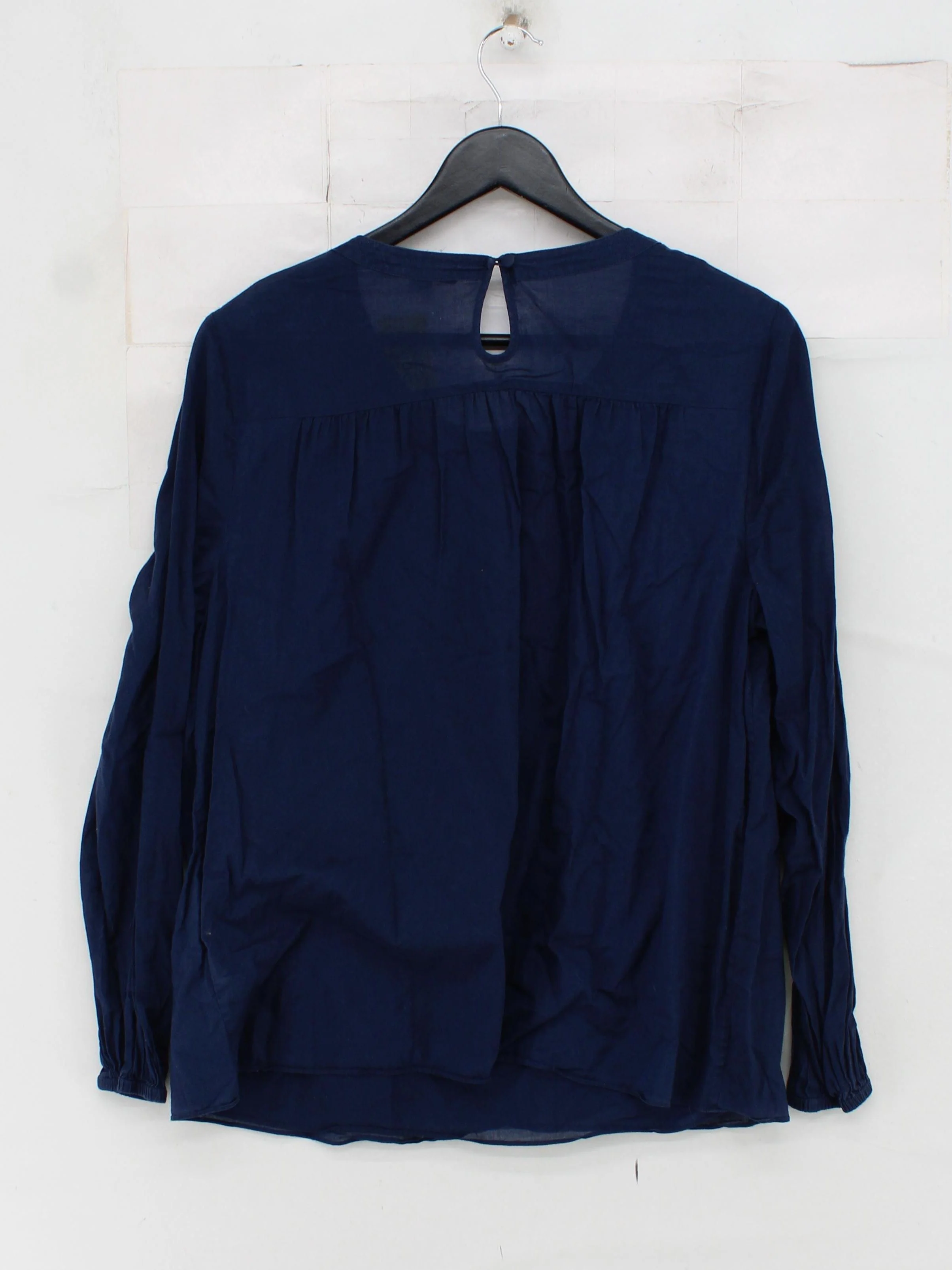 Boden Women's Top UK 12 Blue 100% Cotton Long Sleeve Round Neck Basic - Image 2