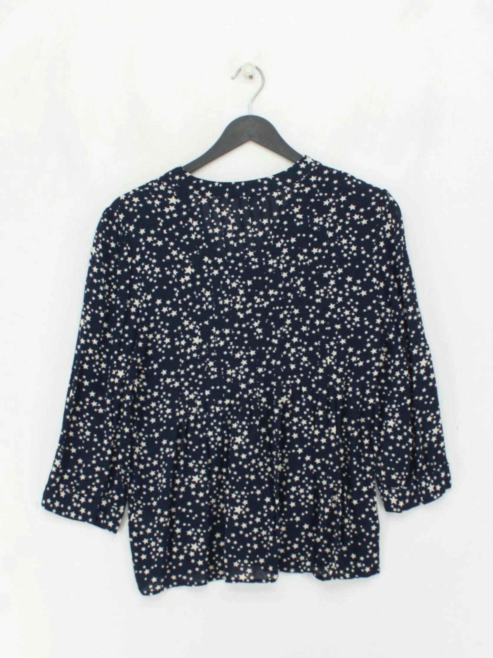 Boden Women's Top UK 12 Blue 100% Viscose 3/4 Sleeve V-Neck Basic - Image 2