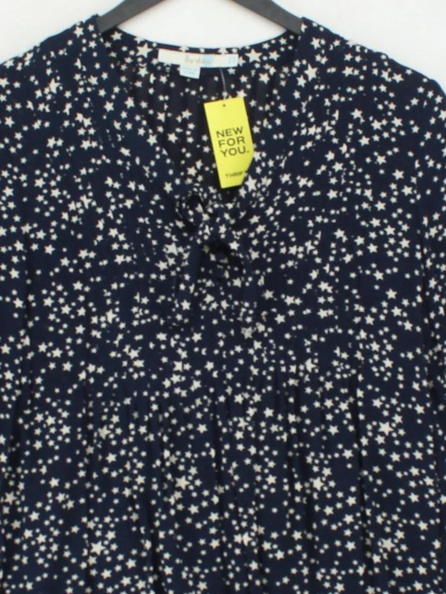 Boden Women's Top UK 12 Blue 100% Viscose 3/4 Sleeve V-Neck Basic - Image 3