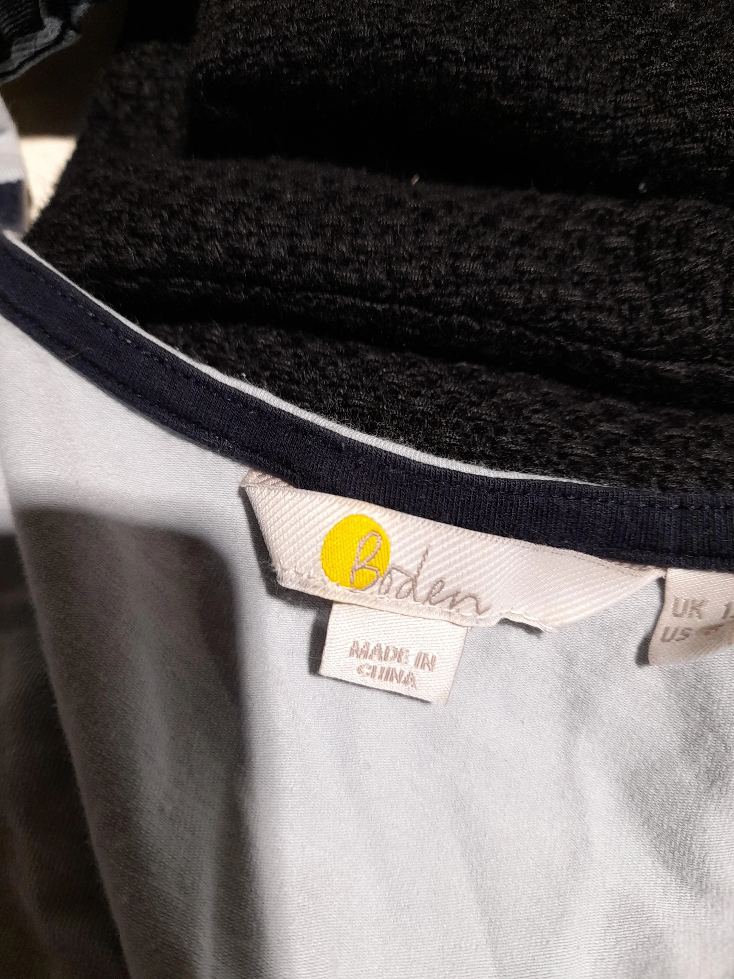 Boden Women's Top UK 12 Blue Cotton with Elastane Long Sleeve V-Neck Basic - Image 7