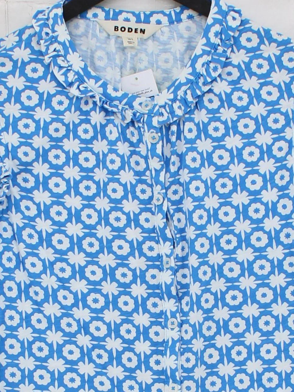Boden Women's Top UK 12 Blue Cotton with Lyocell Modal Basic - Image 3