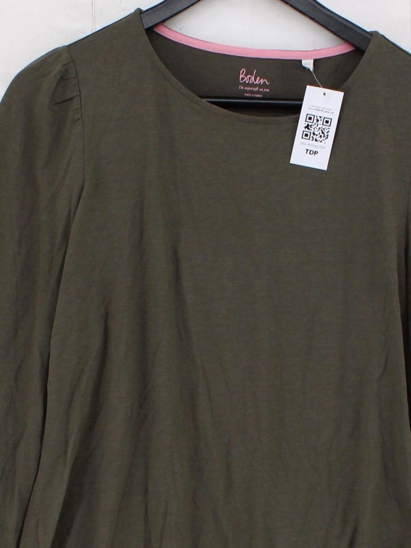 Boden Women's Top UK 12 Green Cotton with Lyocell Modal Basic - Image 3