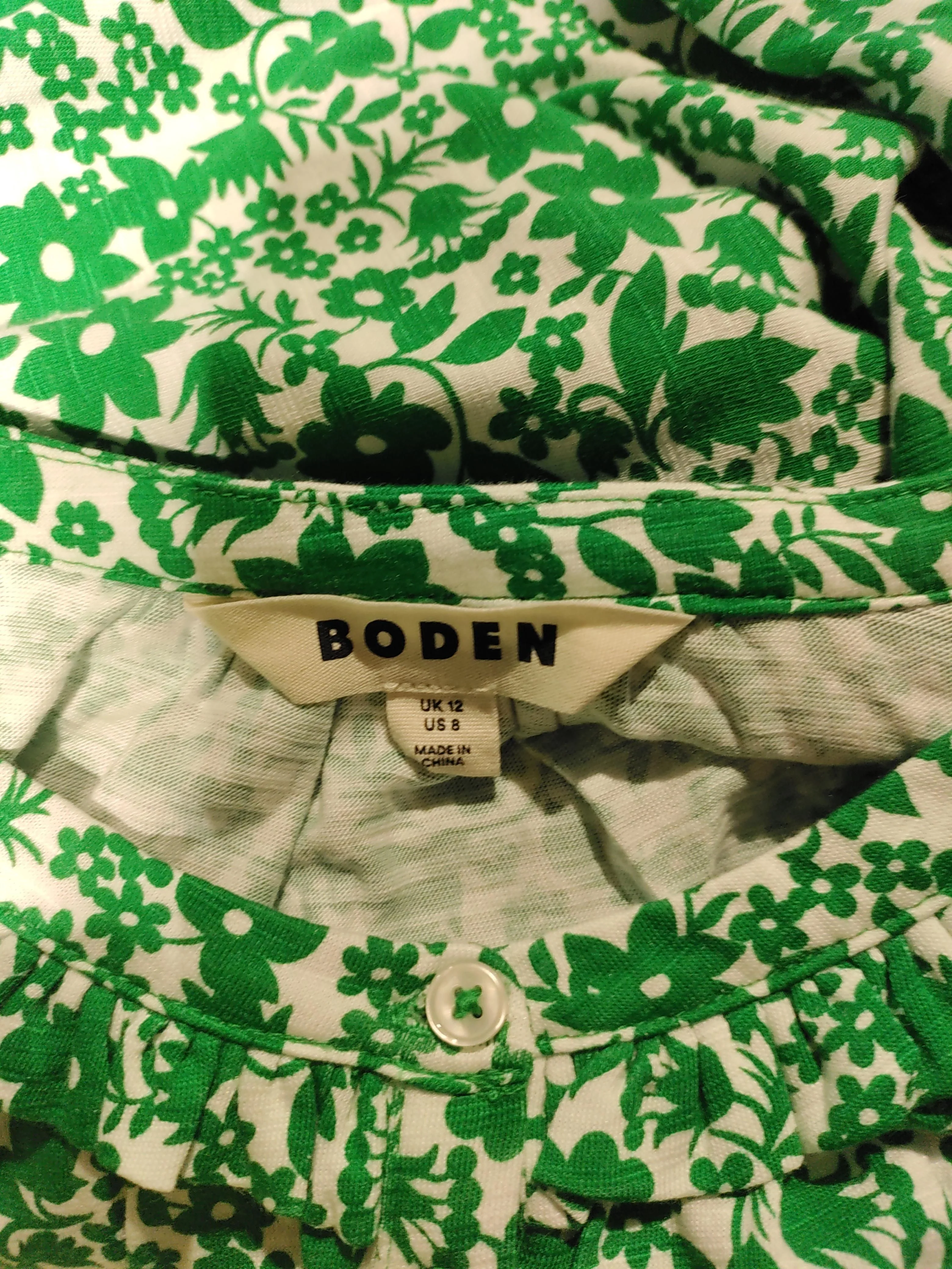 Boden Women's Top UK 12 Green Cotton with Lyocell Modal Basic - Image 5