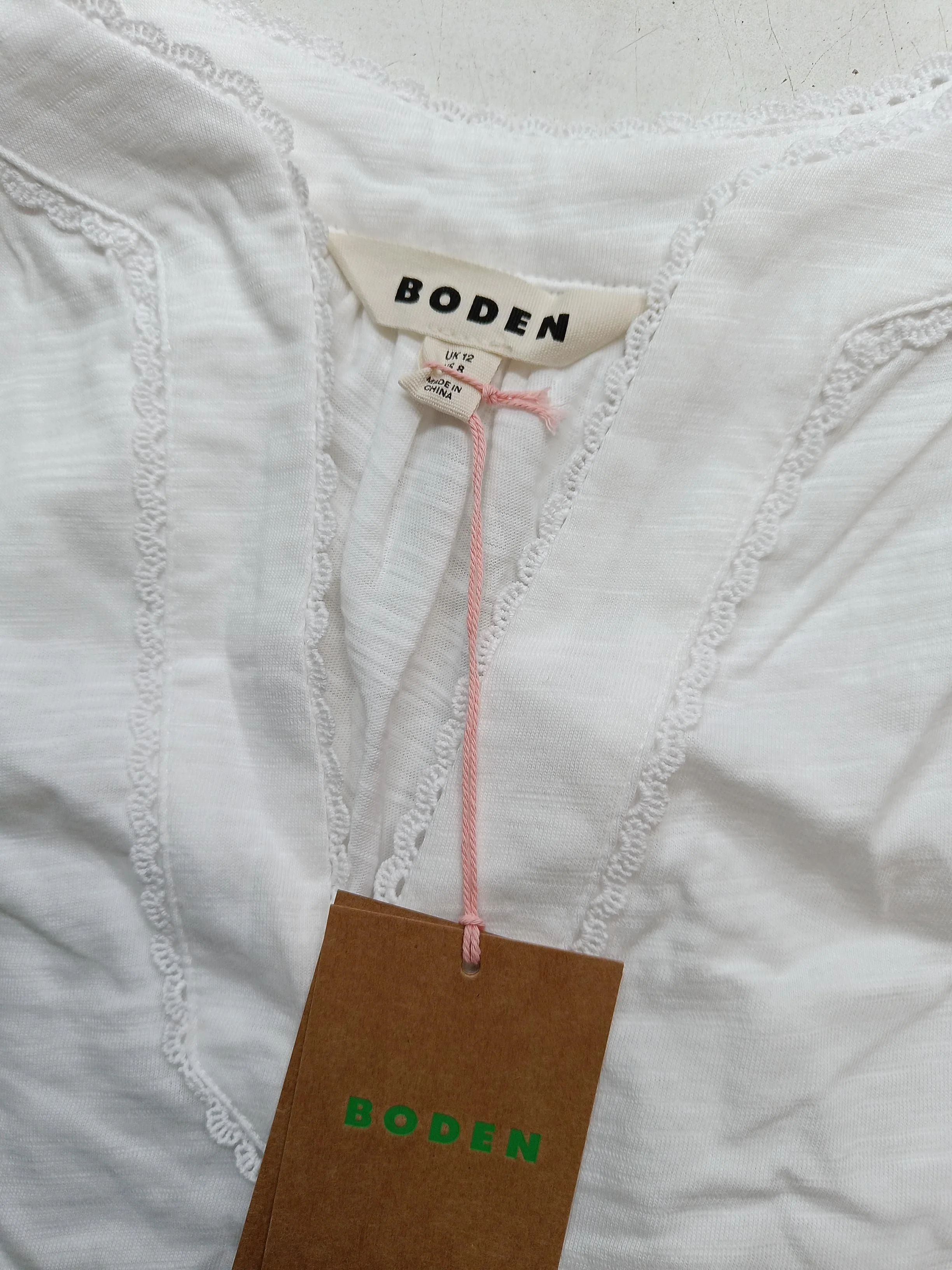 Boden Women's Top UK 12 White 100% Cotton Basic New with tags - Image 5