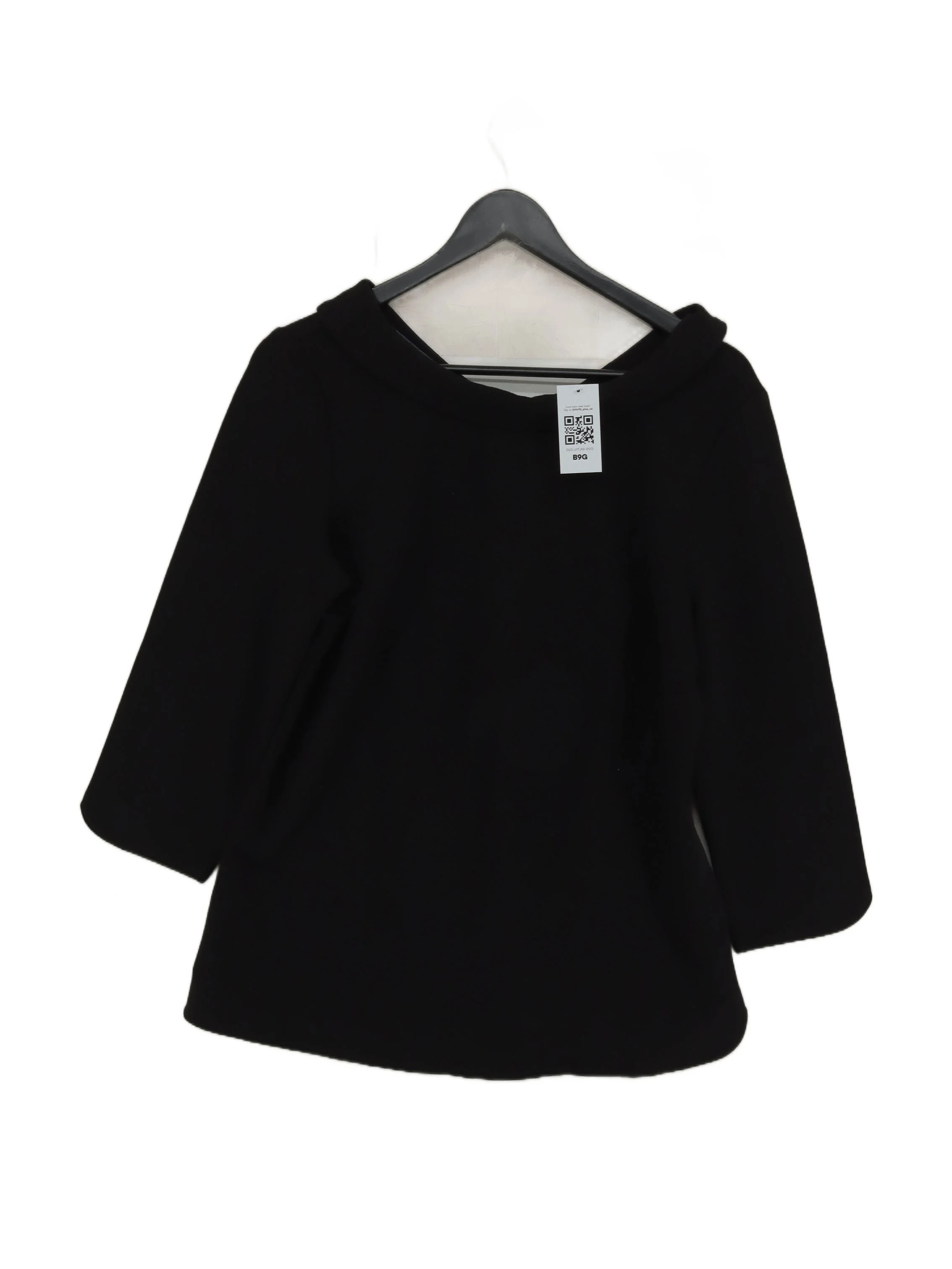 Boden Women's Top UK 14 Black Cotton with Polyester, Elastane Basic