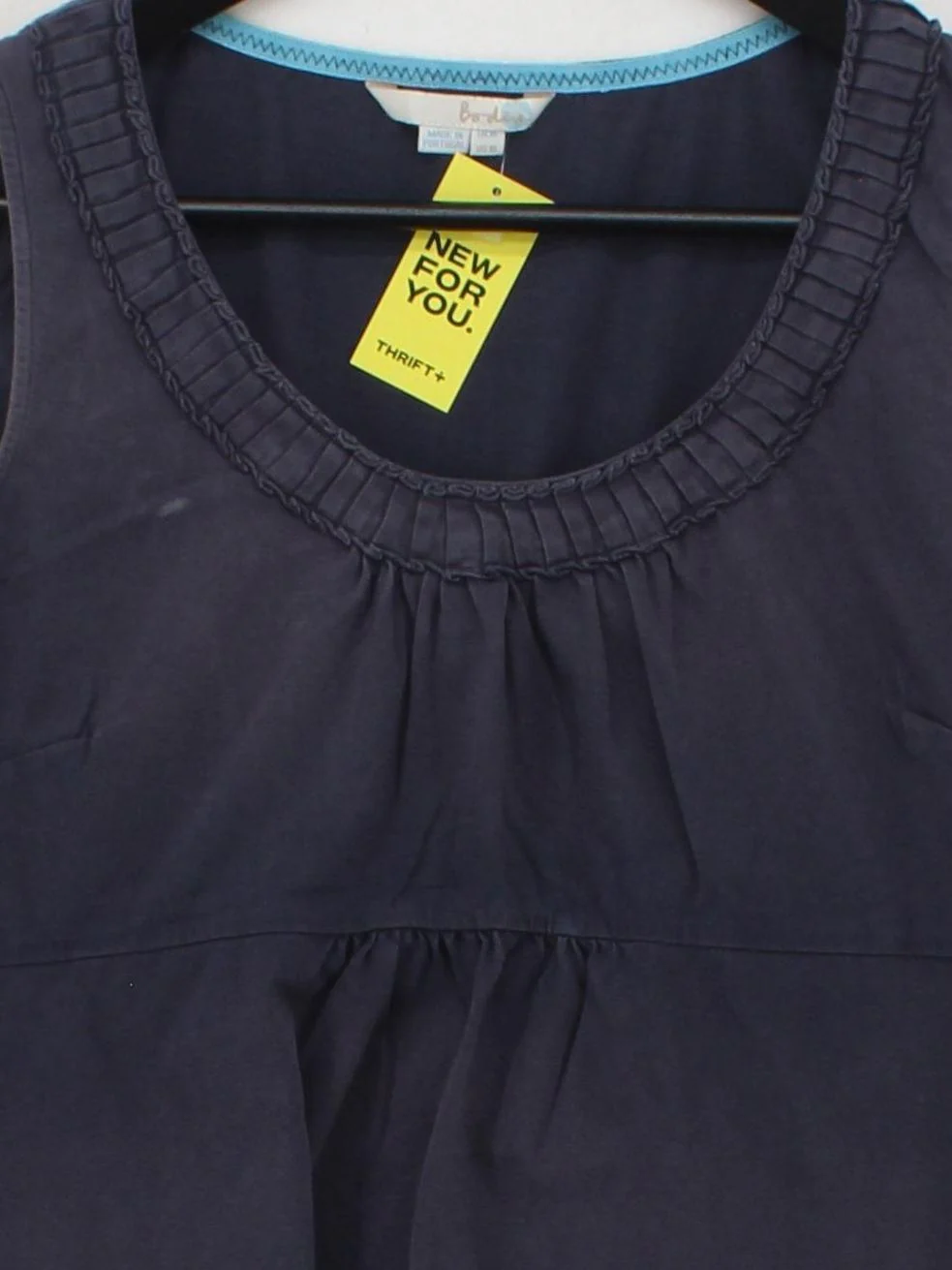 Boden Women's Top UK 14 Blue 100% Cotton Sleeveless Round Neck Basic - Image 3