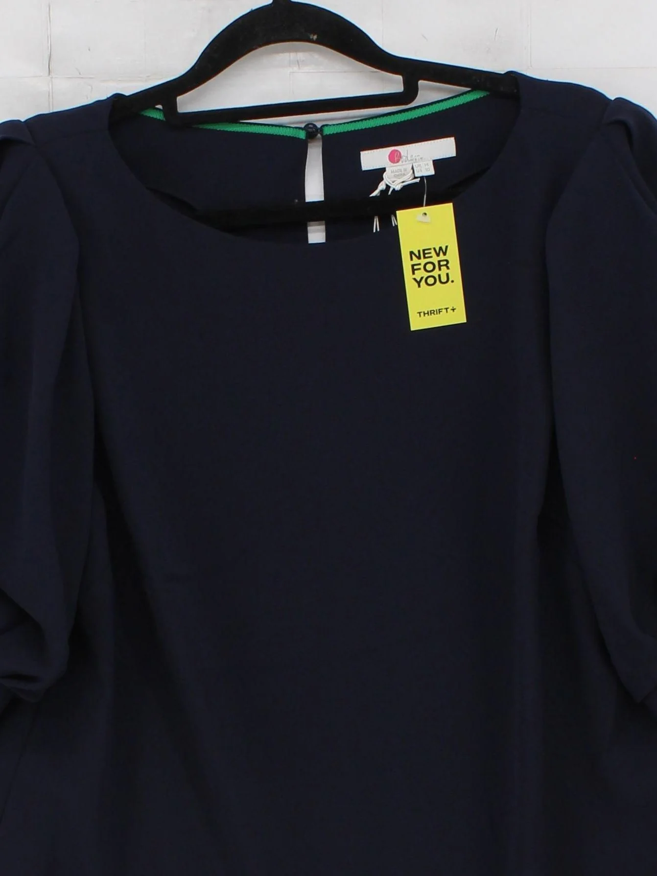 Boden Women's Top UK 14 Blue 100% Polyester 3/4 Sleeve Round Neck Basic - Image 3
