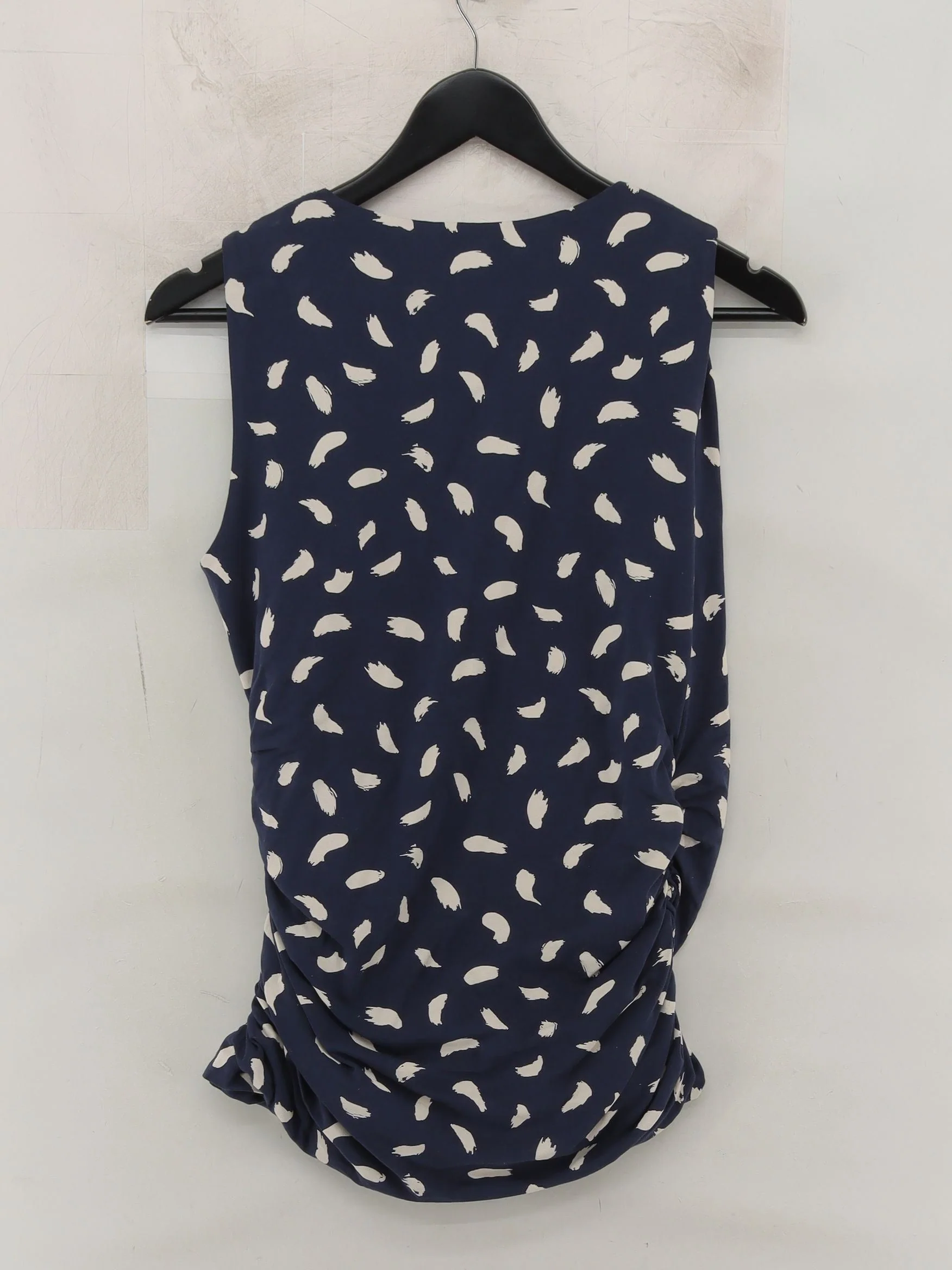 Boden Women's Top UK 14 Blue Cotton with Elastane Sleeveless V-Neck Basic - Image 2