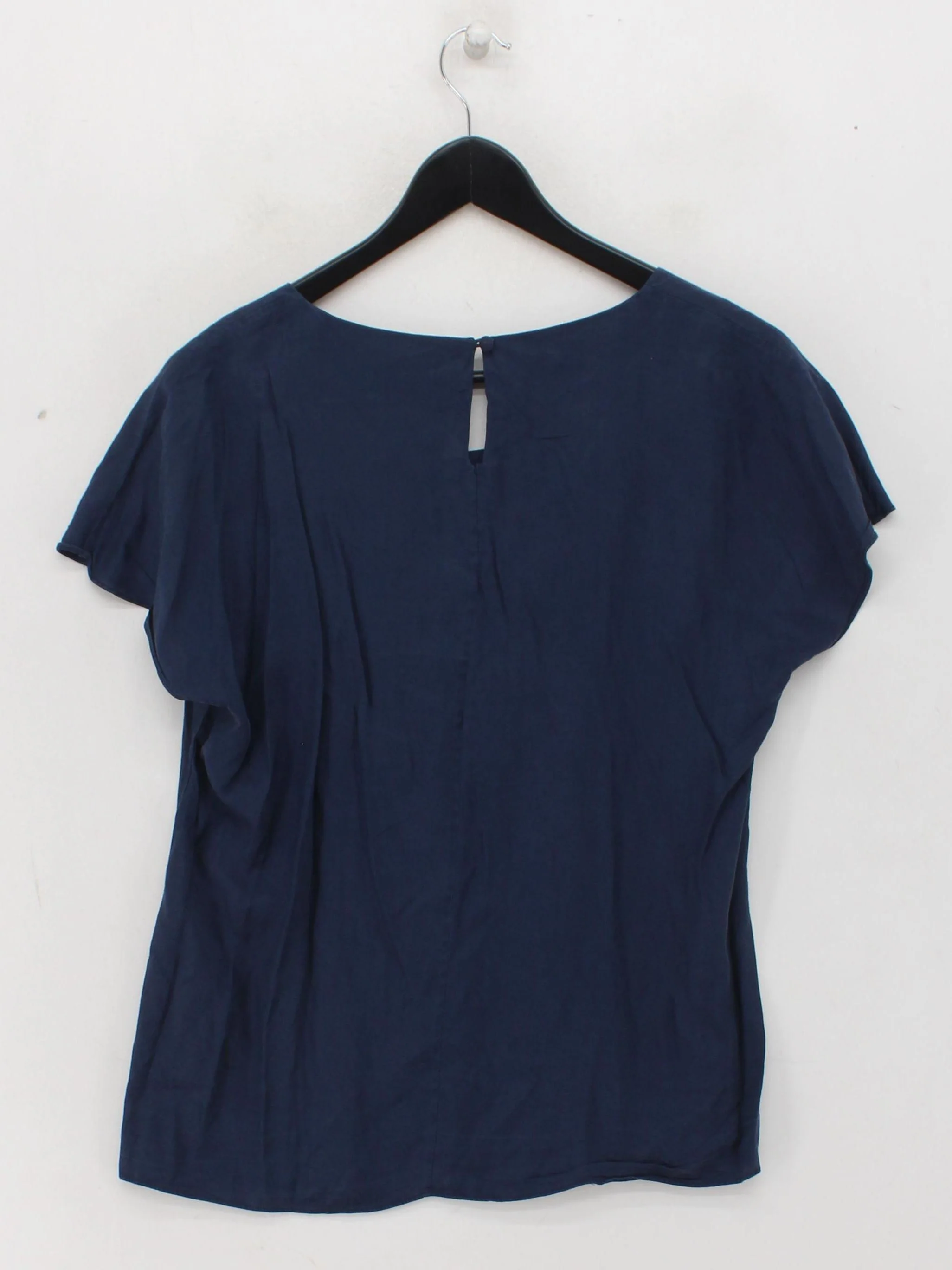 Boden Women's Top UK 14 Blue Silk with Viscose Short Sleeve Round Neck Basic - Image 2