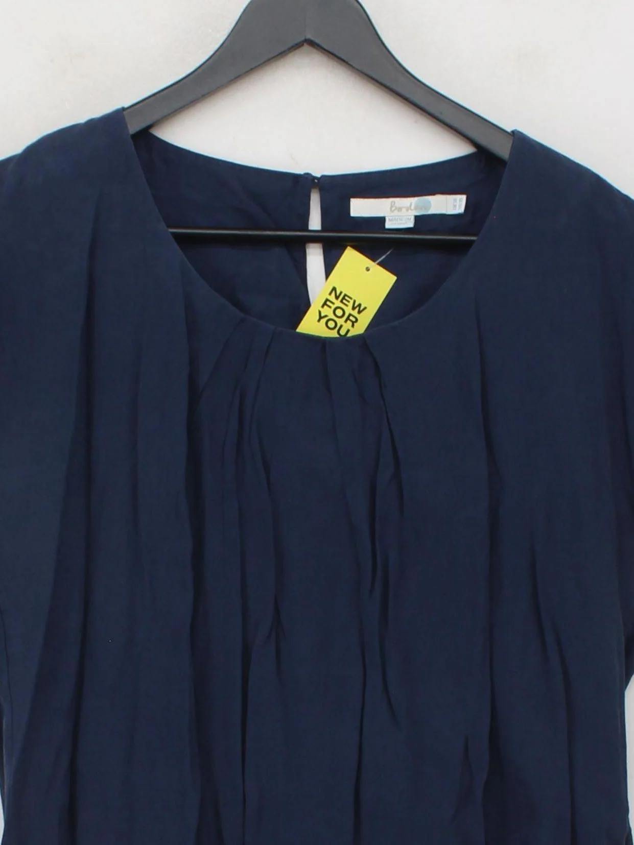 Boden Women's Top UK 14 Blue Silk with Viscose Short Sleeve Round Neck Basic - Image 3