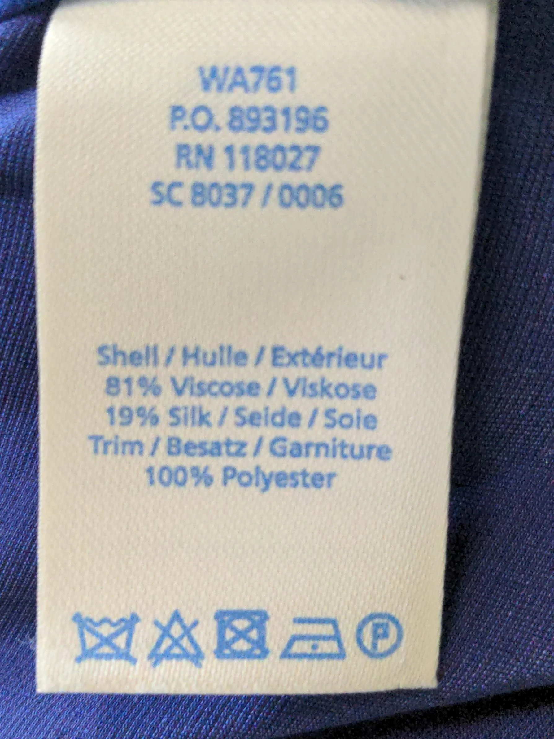Boden Women's Top UK 14 Blue Viscose with Silk, Polyester Basic - Image 6
