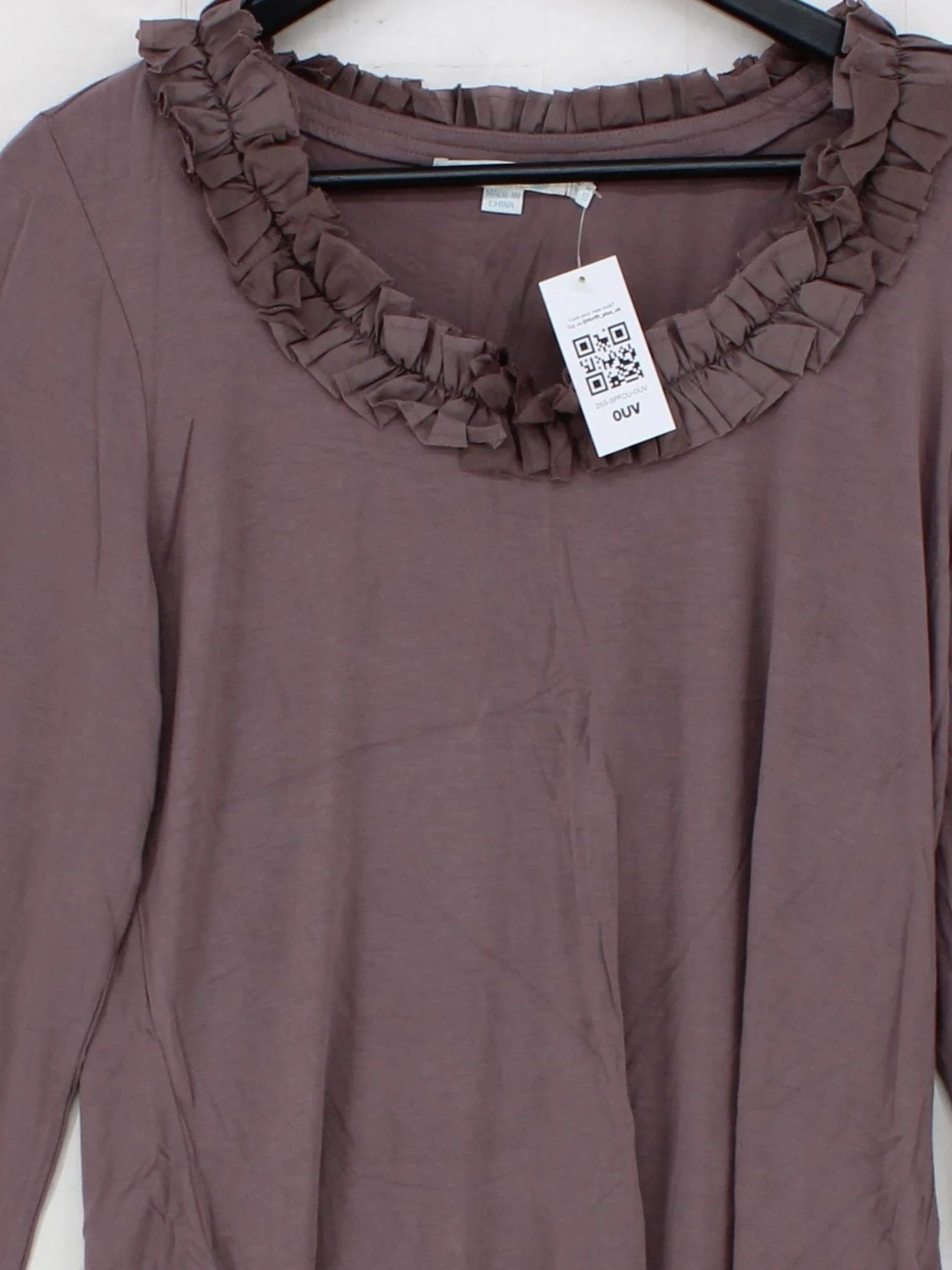 Boden Women's Top UK 14 Brown Viscose with Elastane Long Sleeve Round Neck Basic - Image 3