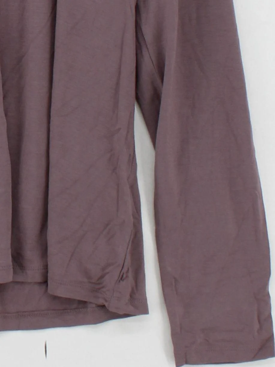 Boden Women's Top UK 14 Brown Viscose with Elastane Long Sleeve Round Neck Basic - Image 4