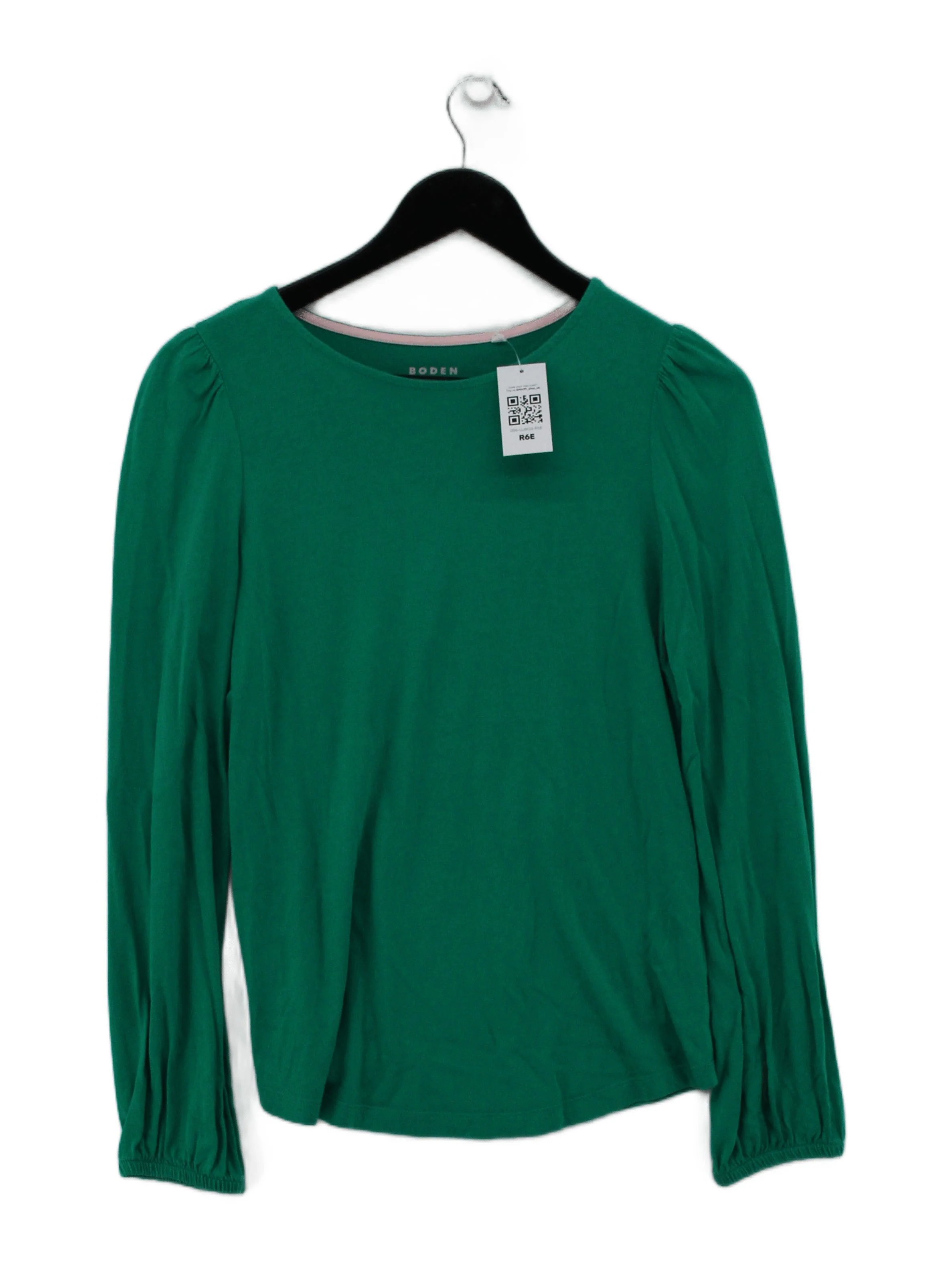 Boden Women's Top UK 14 Green Cotton with Lyocell Modal Basic