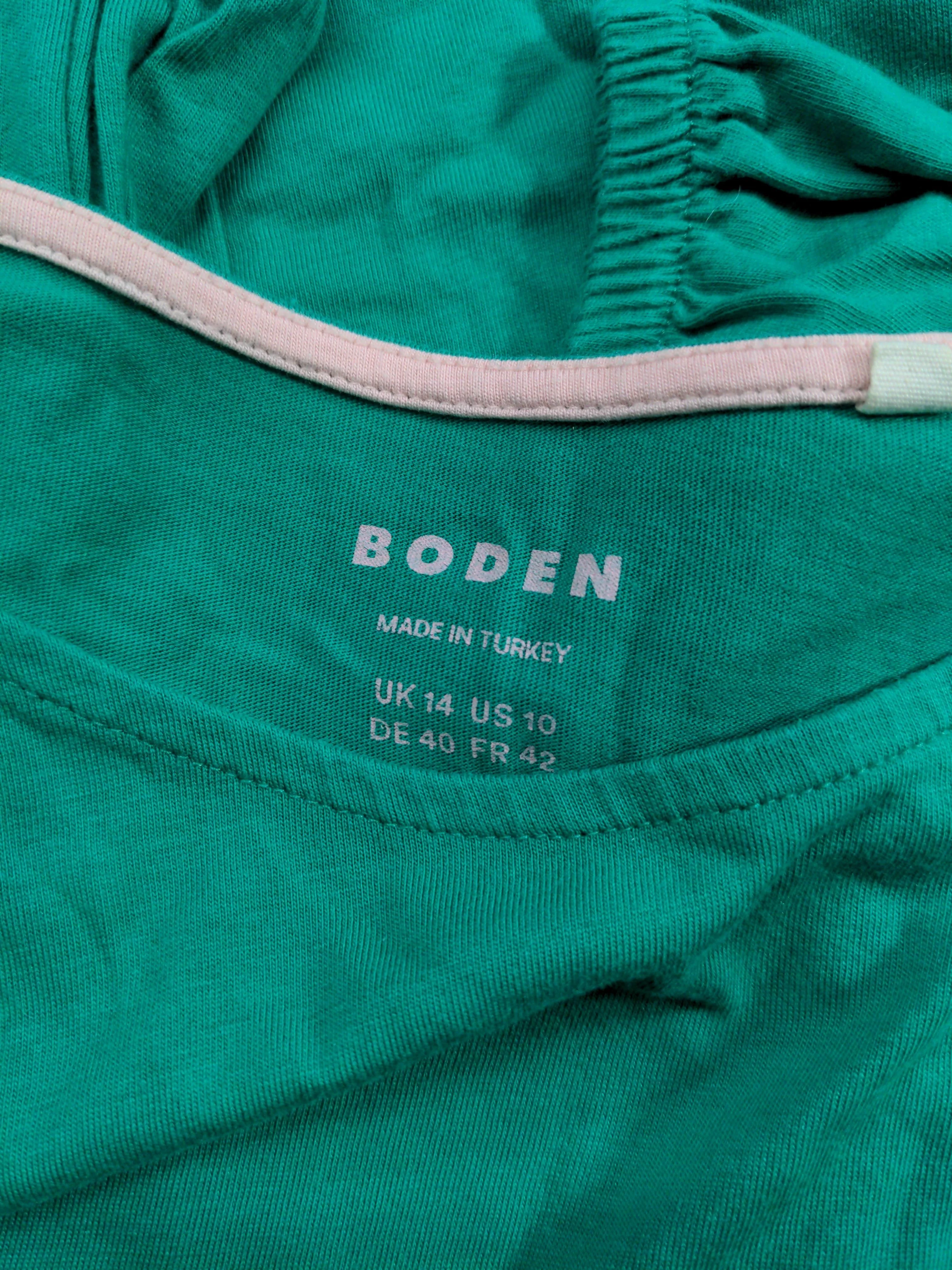 Boden Women's Top UK 14 Green Cotton with Lyocell Modal Basic - Image 5