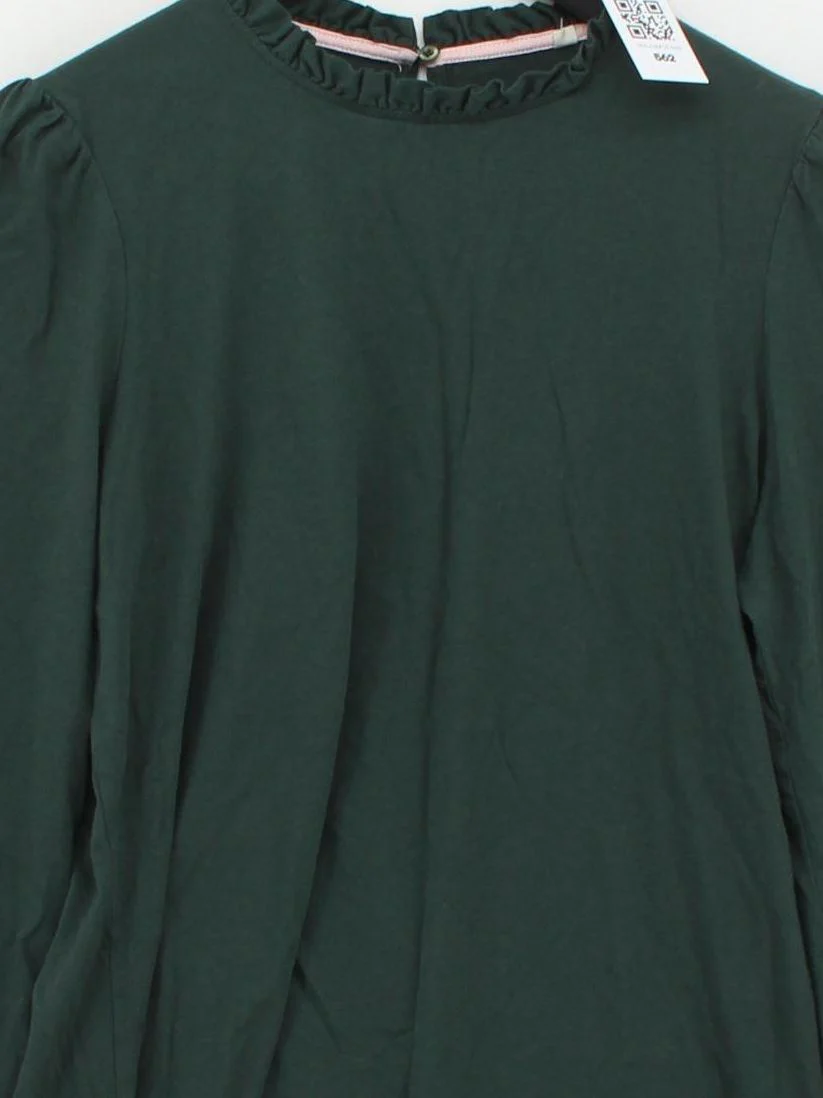Boden Women's Top UK 14 Green Cotton with Lyocell Modal Basic - Image 3