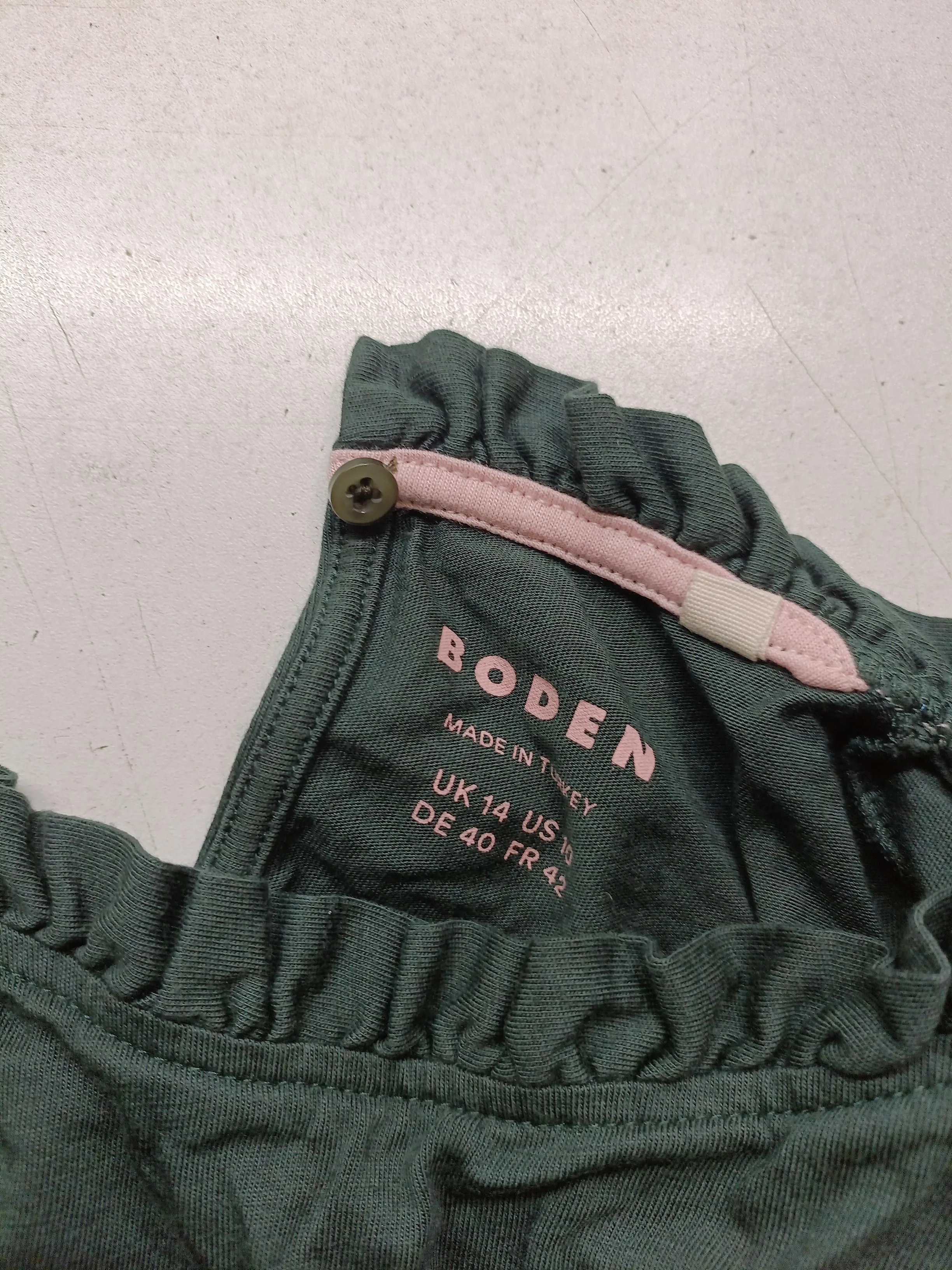 Boden Women's Top UK 14 Green Cotton with Lyocell Modal Basic - Image 5