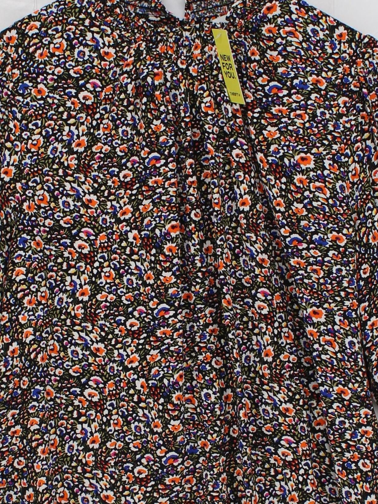 Boden Women's Top UK 14 Multi Floral 100% Viscose 3/4 Sleeve High Neck Basic - Image 3