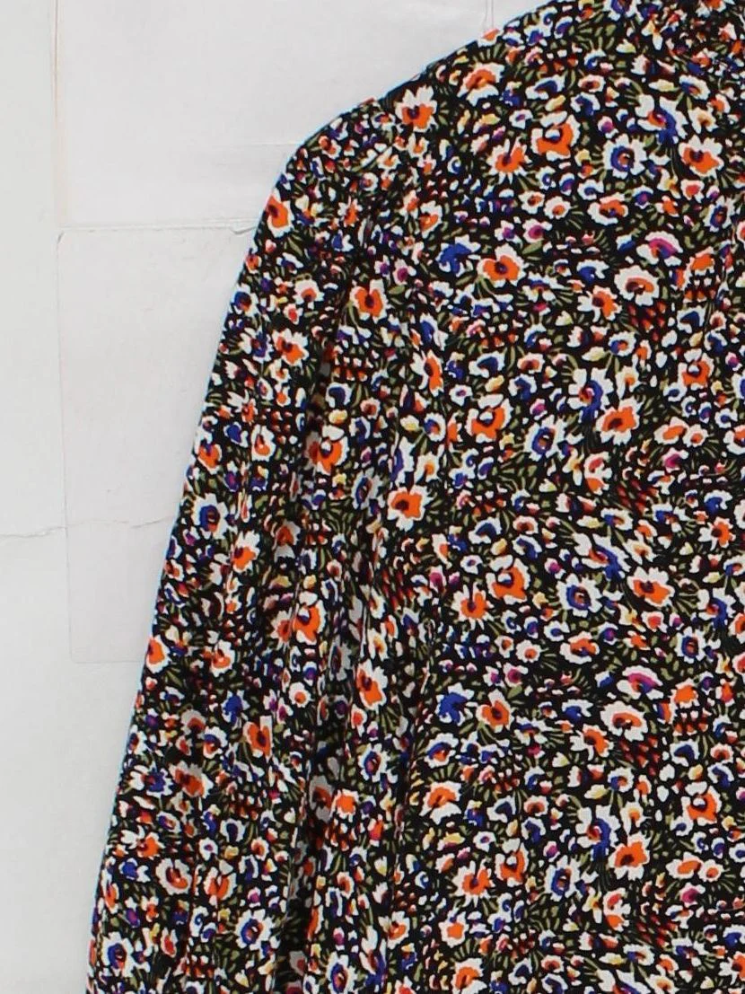 Boden Women's Top UK 14 Multi Floral 100% Viscose 3/4 Sleeve High Neck Basic - Image 4