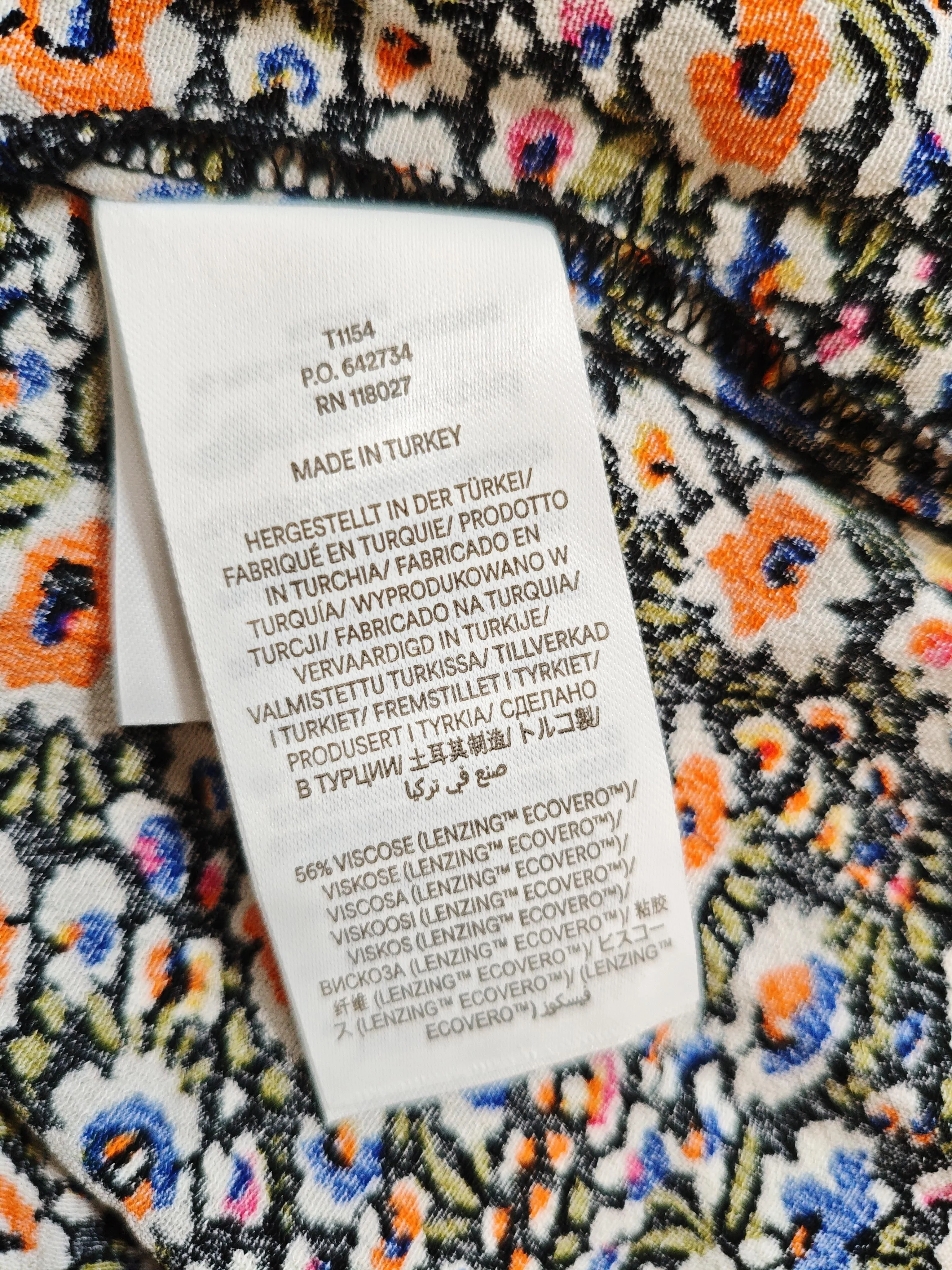 Boden Women's Top UK 14 Multi Floral 100% Viscose 3/4 Sleeve High Neck Basic - Image 6