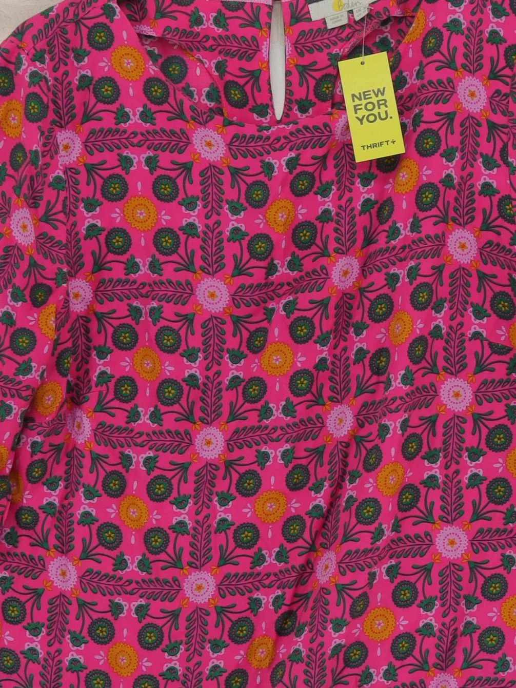 Boden Women's Top UK 14 Pink Viscose with Silk Basic - Image 3