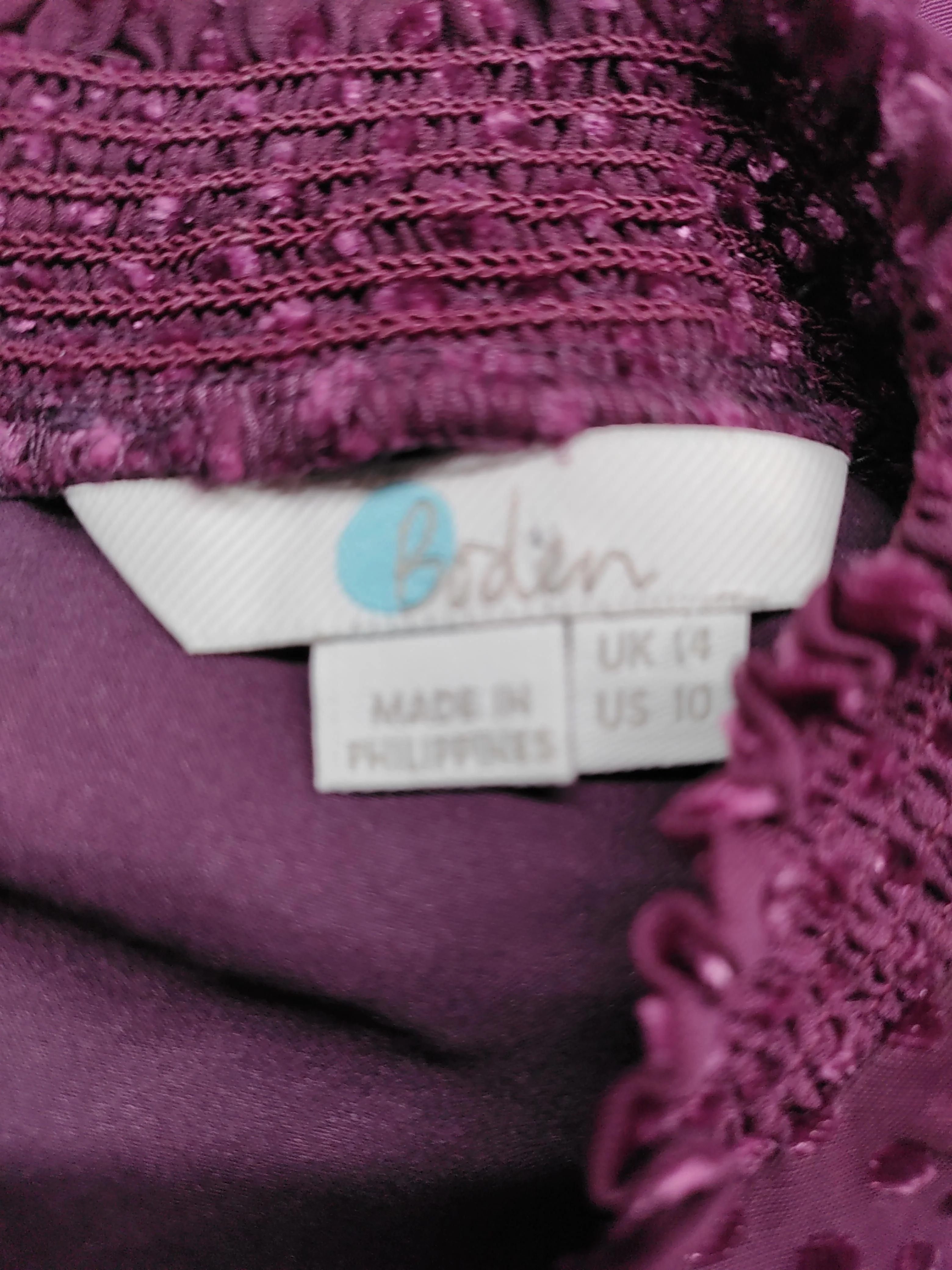 Boden Women's Top UK 14 Purple Polyamide with Viscose Basic - Image 5