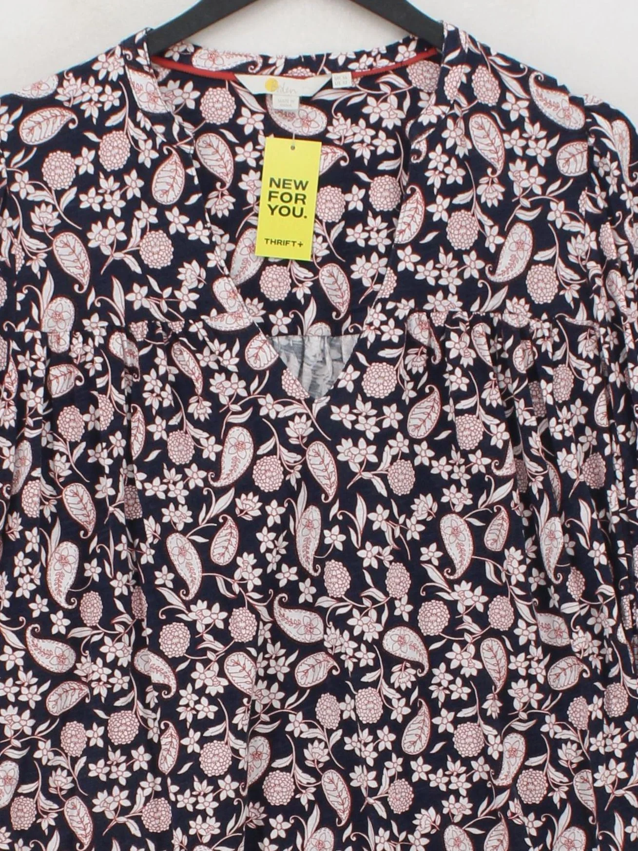 Boden Women's Top UK 16 Blue Cotton with Lyocell Modal Basic - Image 3