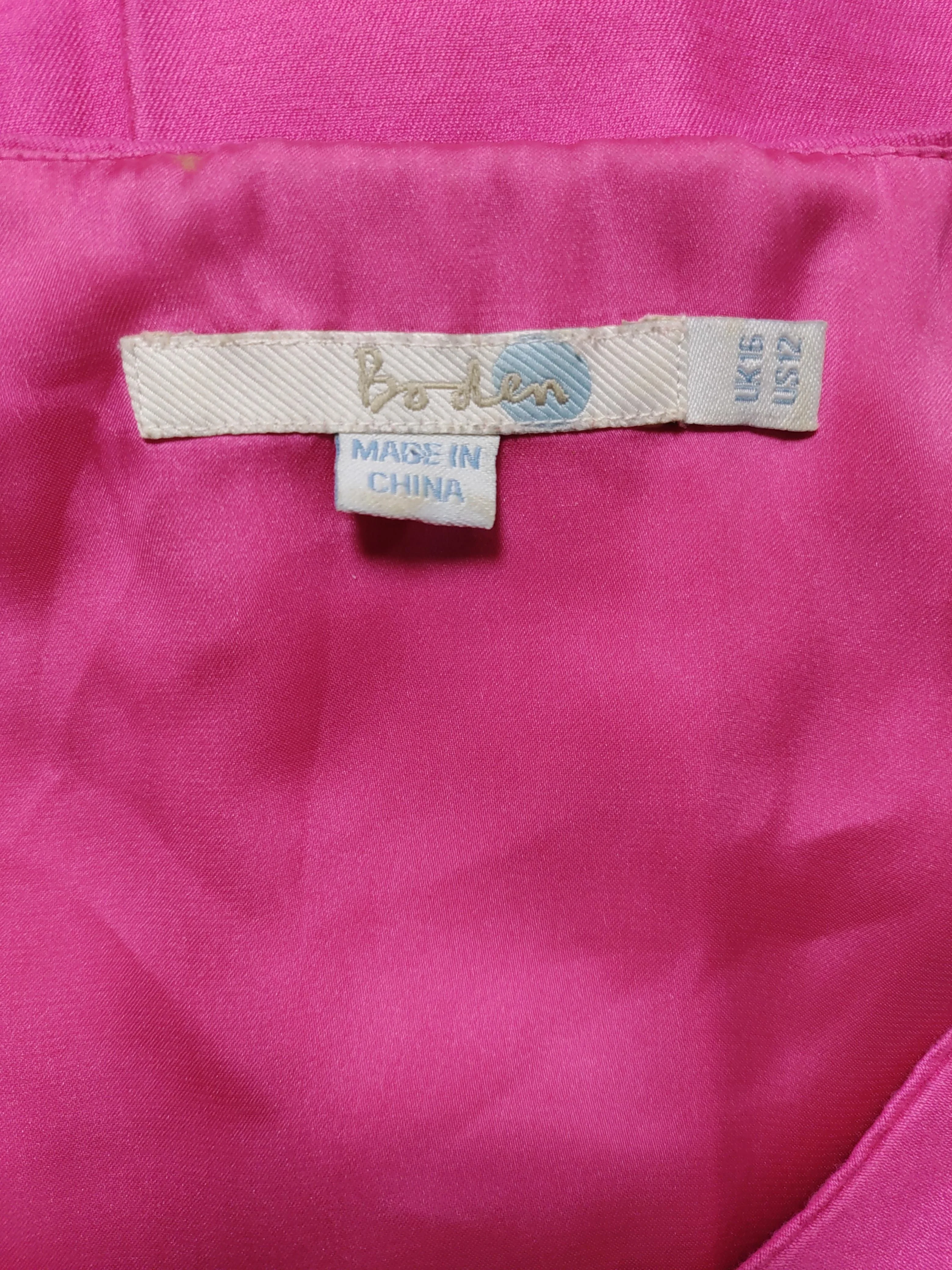 Boden Women's Top UK 16 Pink Wool with Viscose, Silk Sleeveless Round Neck Basic - Image 5
