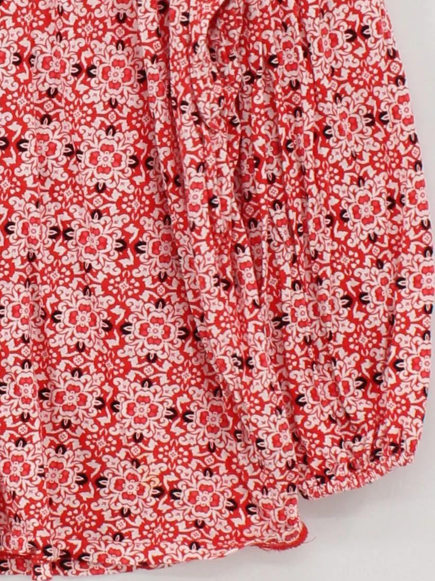Boden Women's Top UK 16 Red Cotton with Lyocell Modal Long Sleeve V-Neck Basic - Image 4