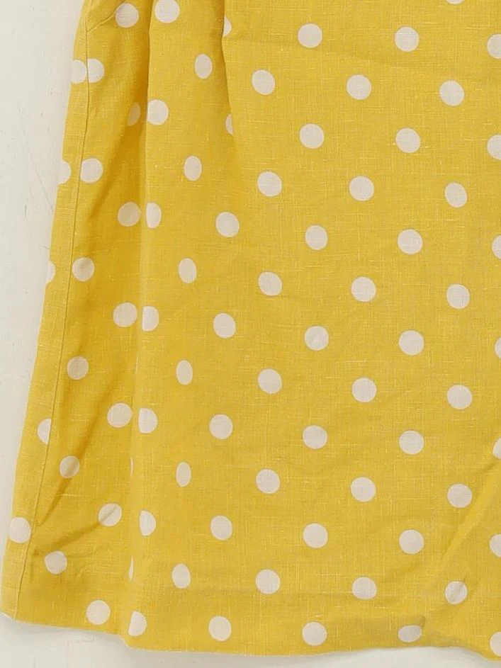 Boden Women's Top UK 16 Yellow Polkadot 100% Linen Sleeveless Collared Basic - Image 4