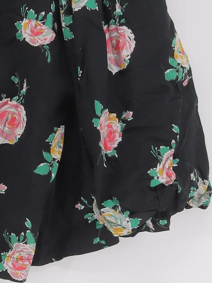Boden Women's Top UK 20 Black Floral 100% Cotton Long Sleeve Round Neck Basic - Image 4