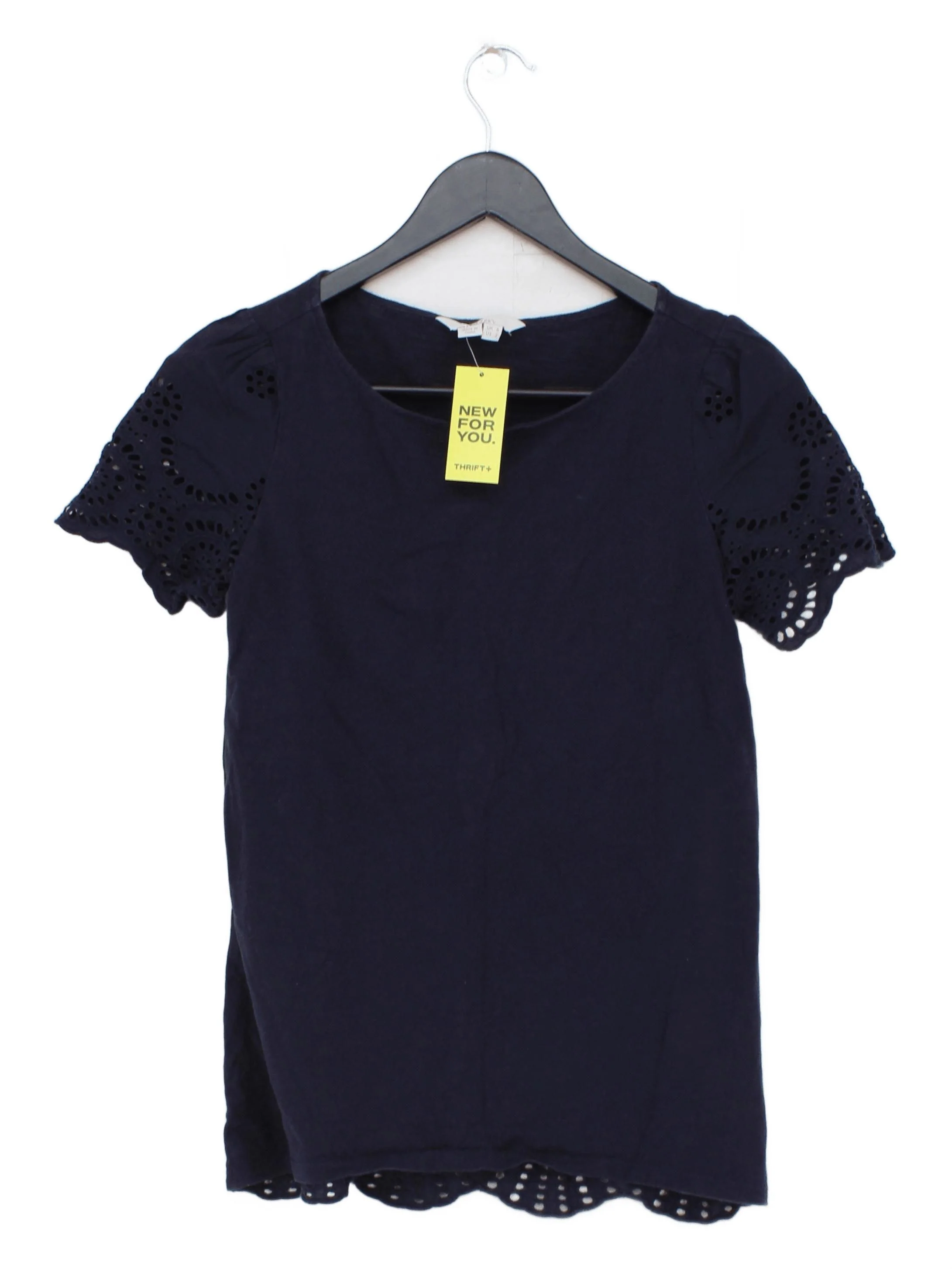 Boden Women's Top UK 6 Blue 100% Cotton Short Sleeve Round Neck Basic