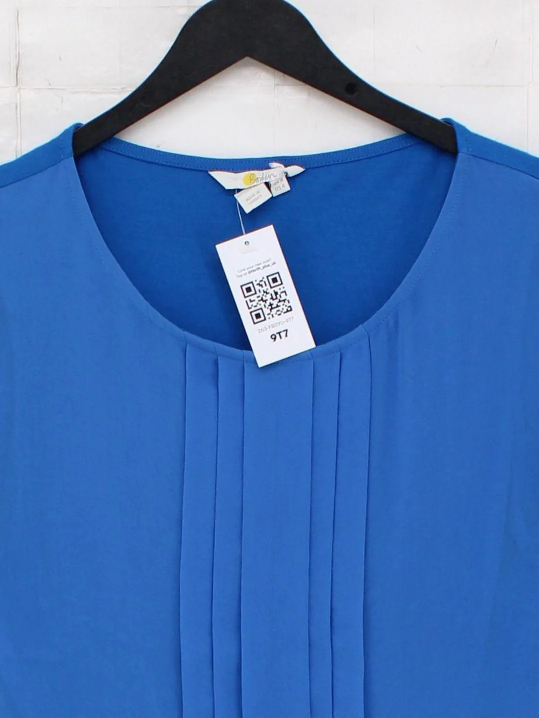 Boden Women's Top UK 8 Blue Cotton with Lyocell Modal Basic - Image 3