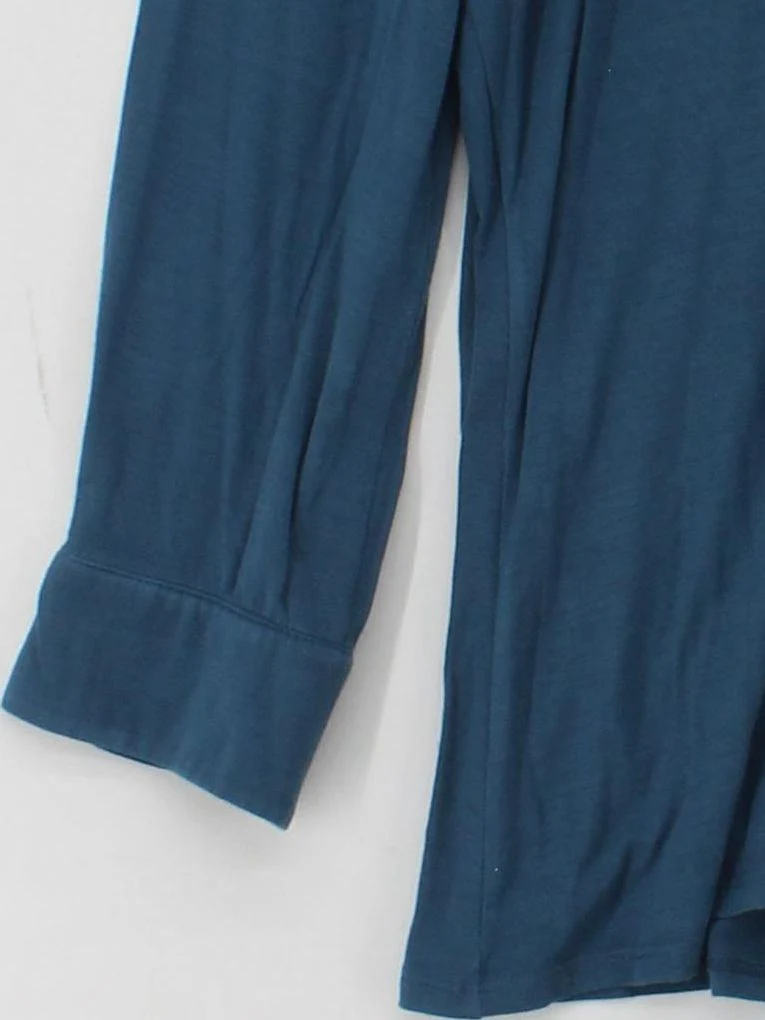 Boden Women's Top UK 8 Blue Viscose with Elastane 3/4 Sleeve V-Neck Basic - Image 4