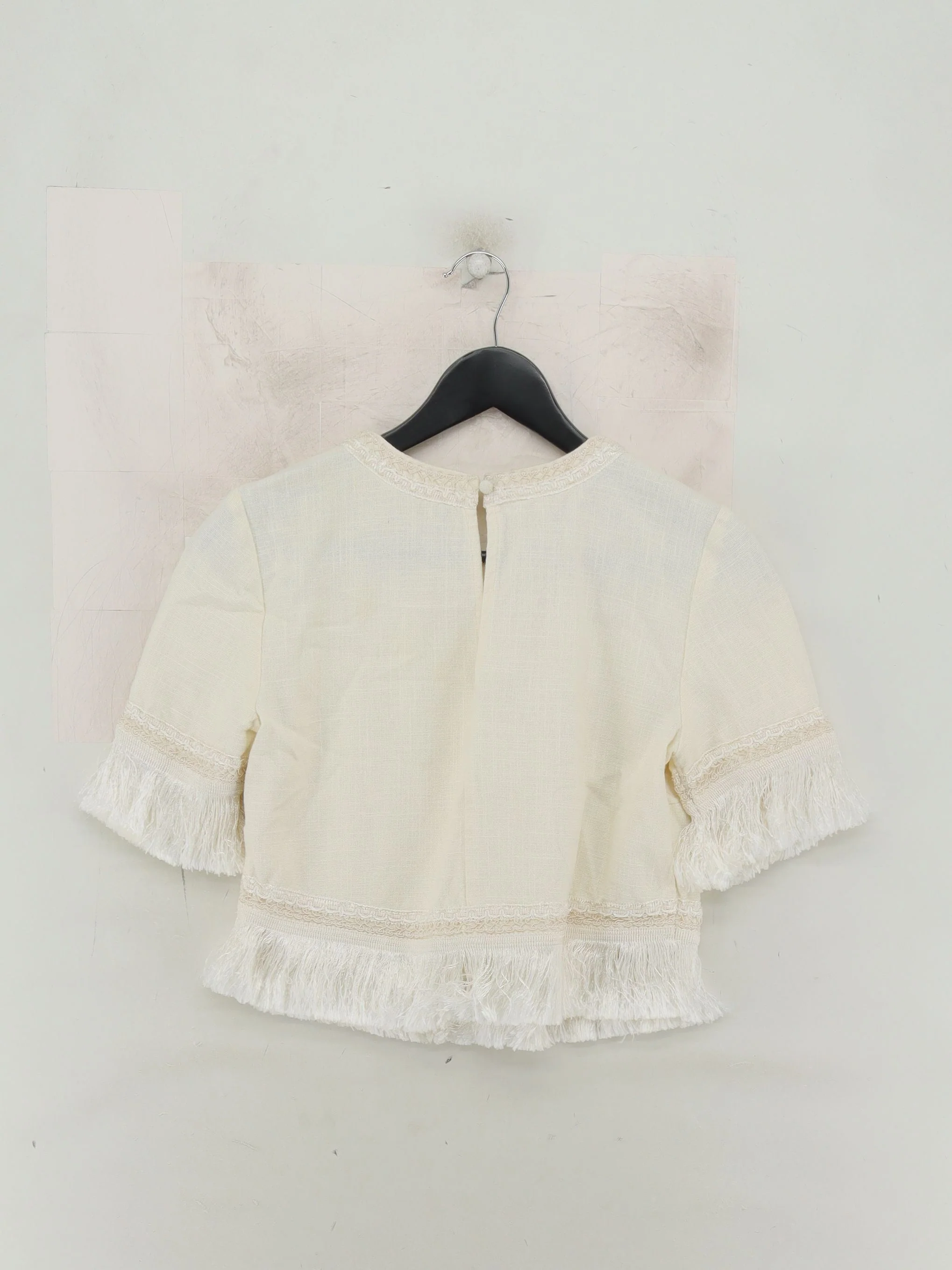 Boden Women's Top UK 8 Cream 100% Cotton Short Sleeve Round Neck Cropped - Image 2