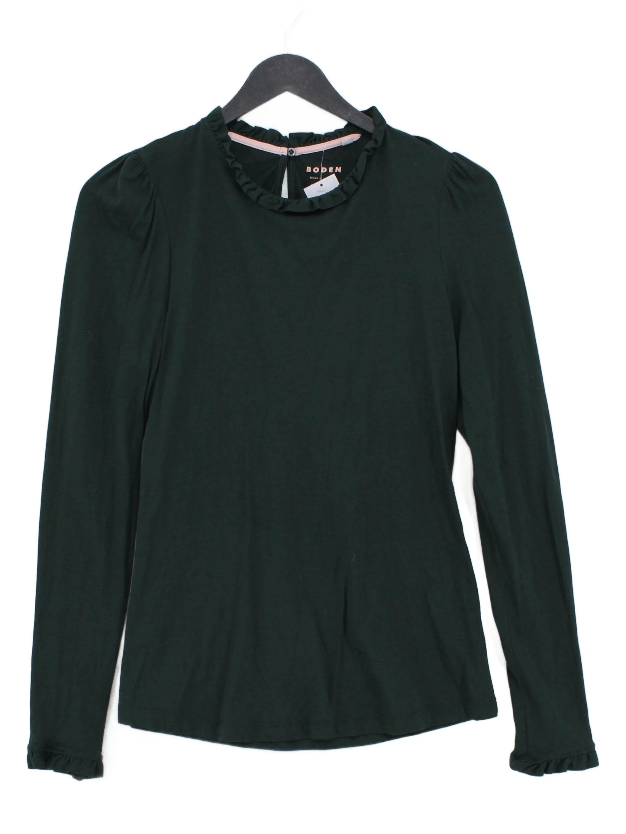 Boden Women's Top UK 8 Green Cotton with Lyocell Modal Basic