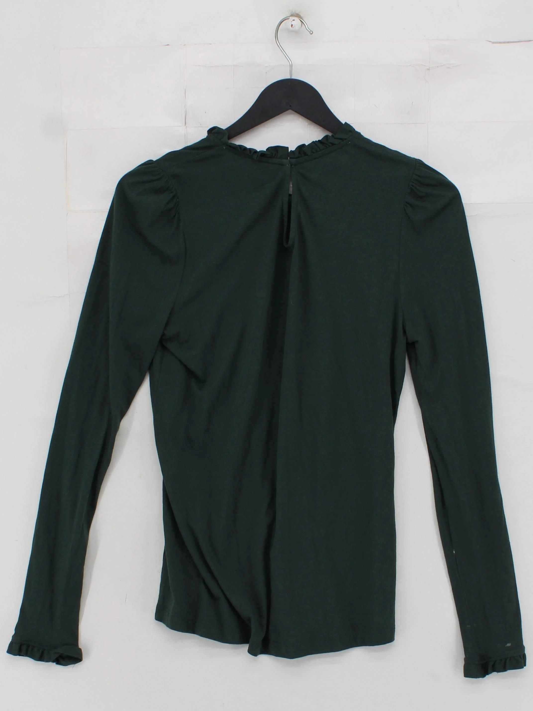 Boden Women's Top UK 8 Green Cotton with Lyocell Modal Basic - Image 2