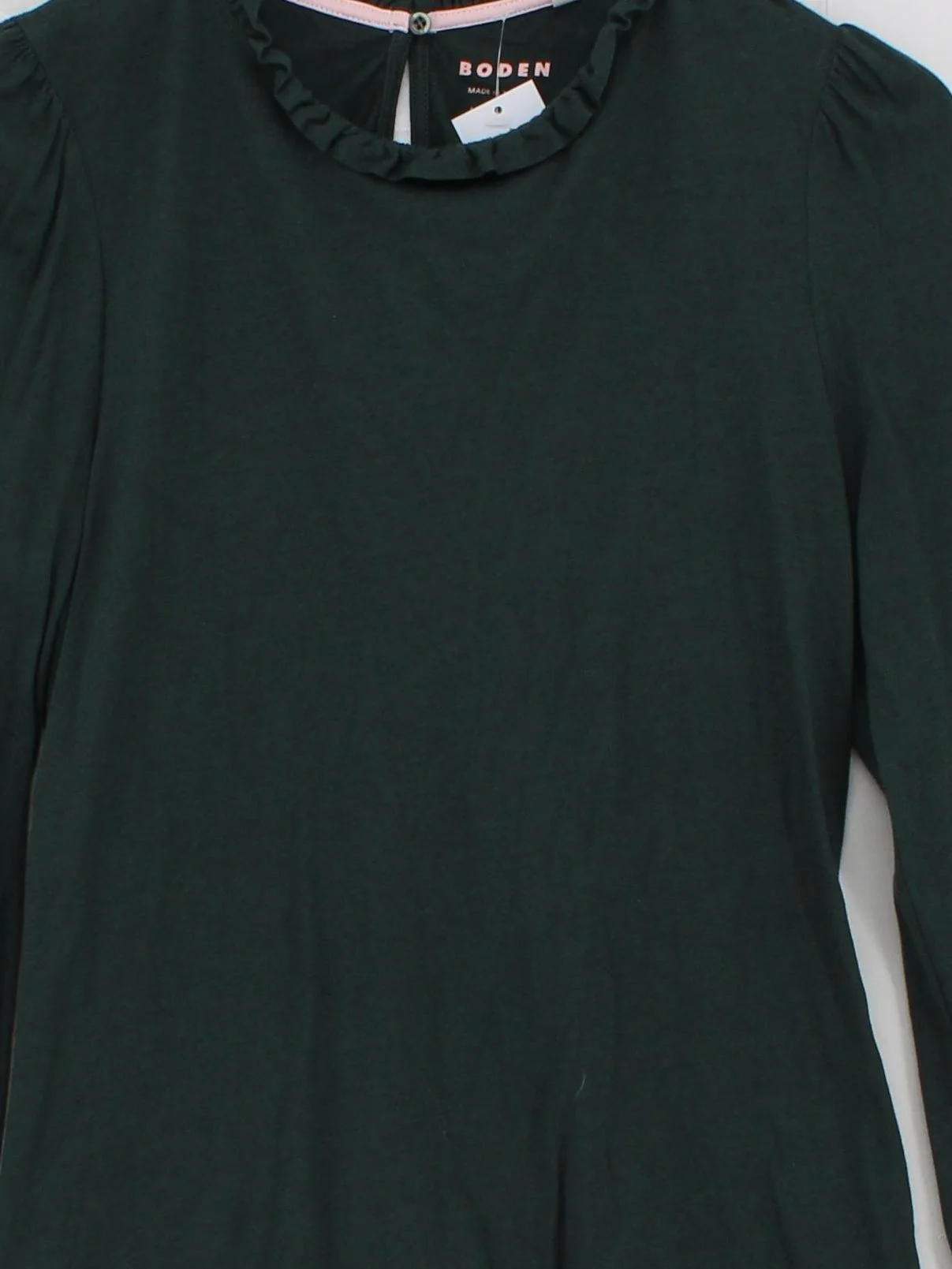 Boden Women's Top UK 8 Green Cotton with Lyocell Modal Basic - Image 3