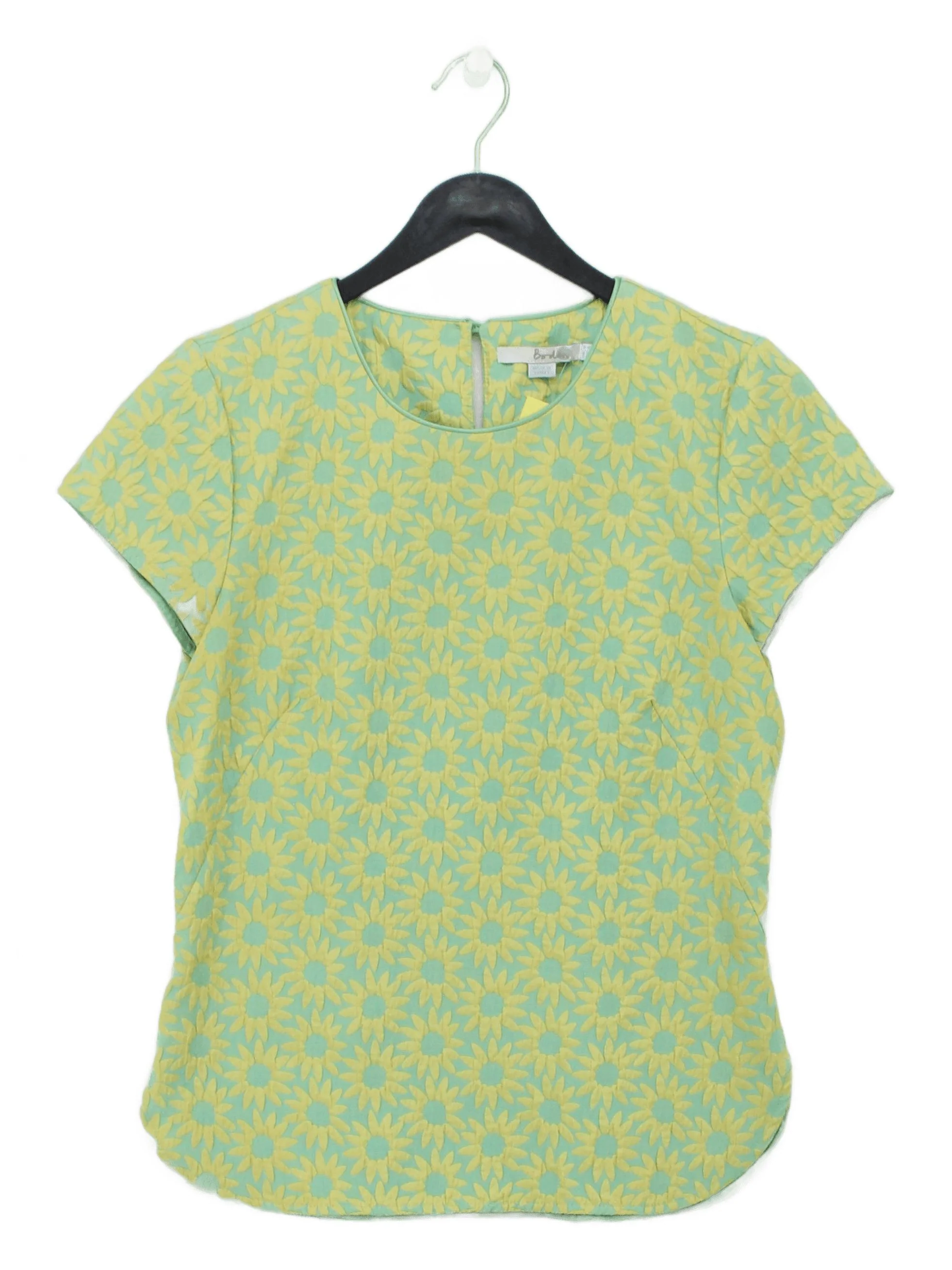 Boden Women's Top UK 8 Green Polyester with Cotton, Elastane Basic