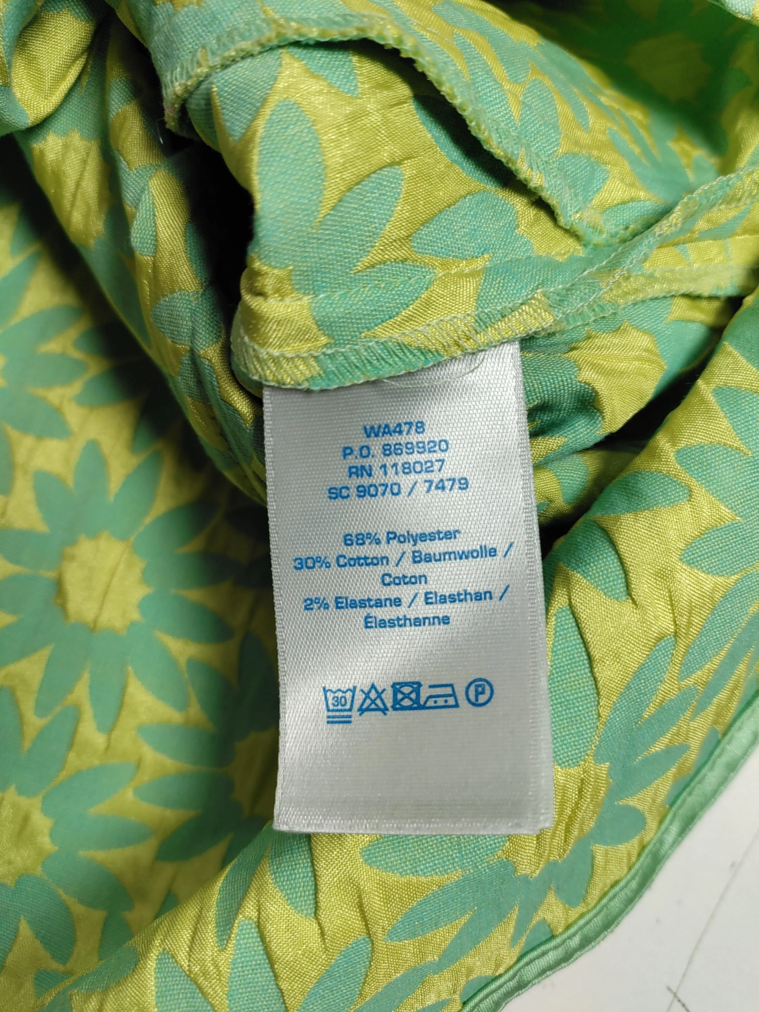 Boden Women's Top UK 8 Green Polyester with Cotton, Elastane Basic - Image 6