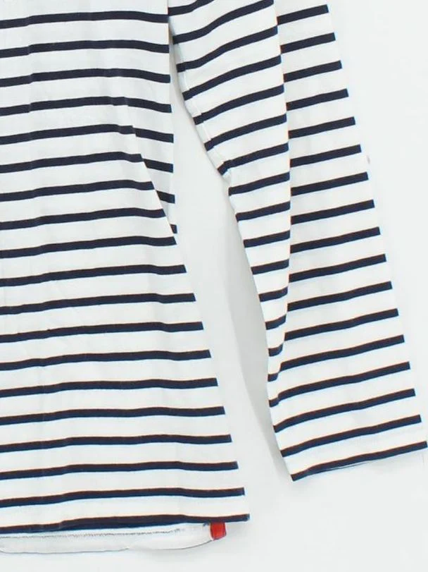 Boden Women's Top UK 8 Multi Striped 100% Cotton Long Sleeve Round Neck Basic - Image 4