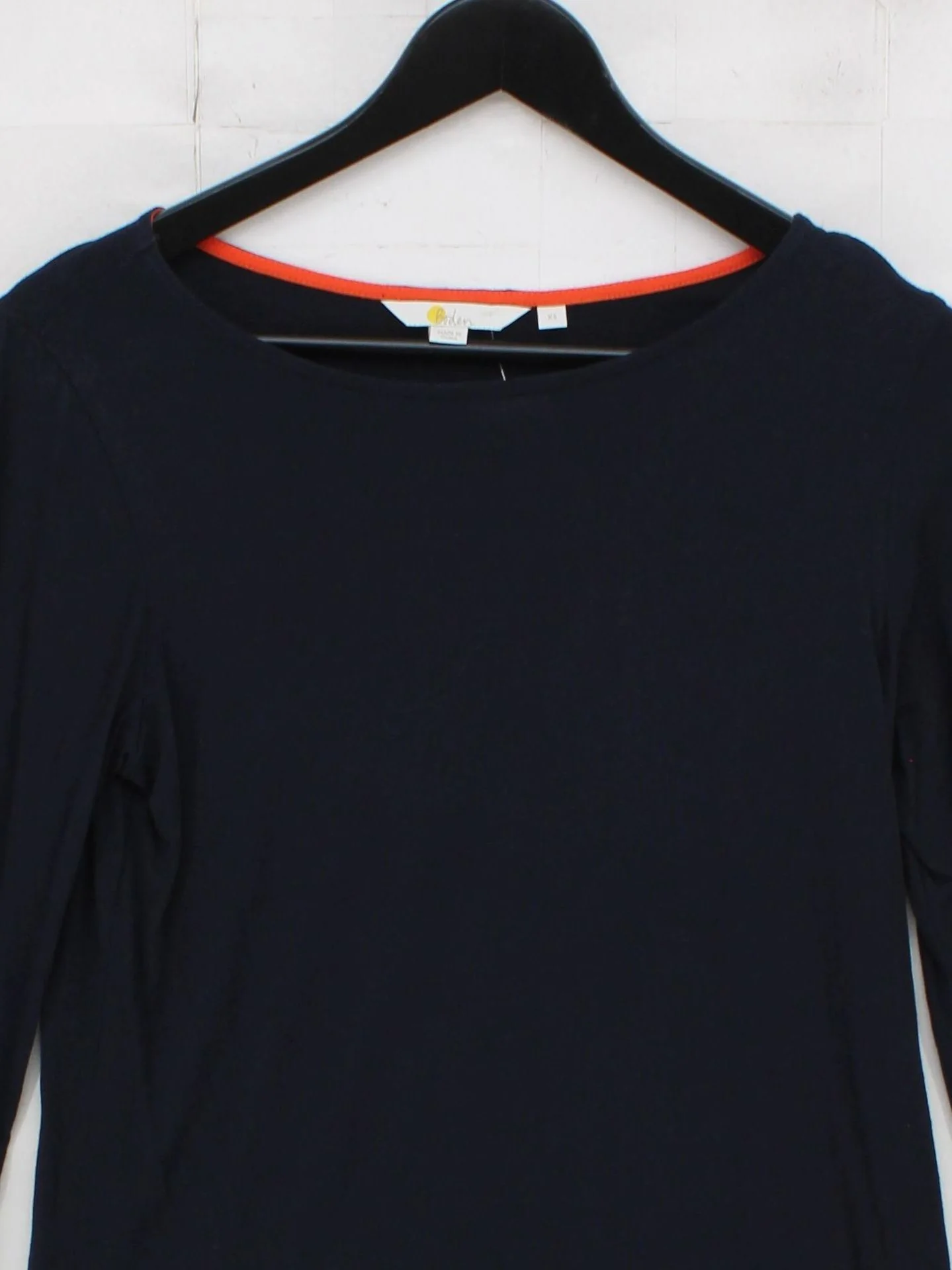 Boden Women's Top XS Blue Lyocell Modal with Cotton Long Sleeve Round Neck Basic - Image 3
