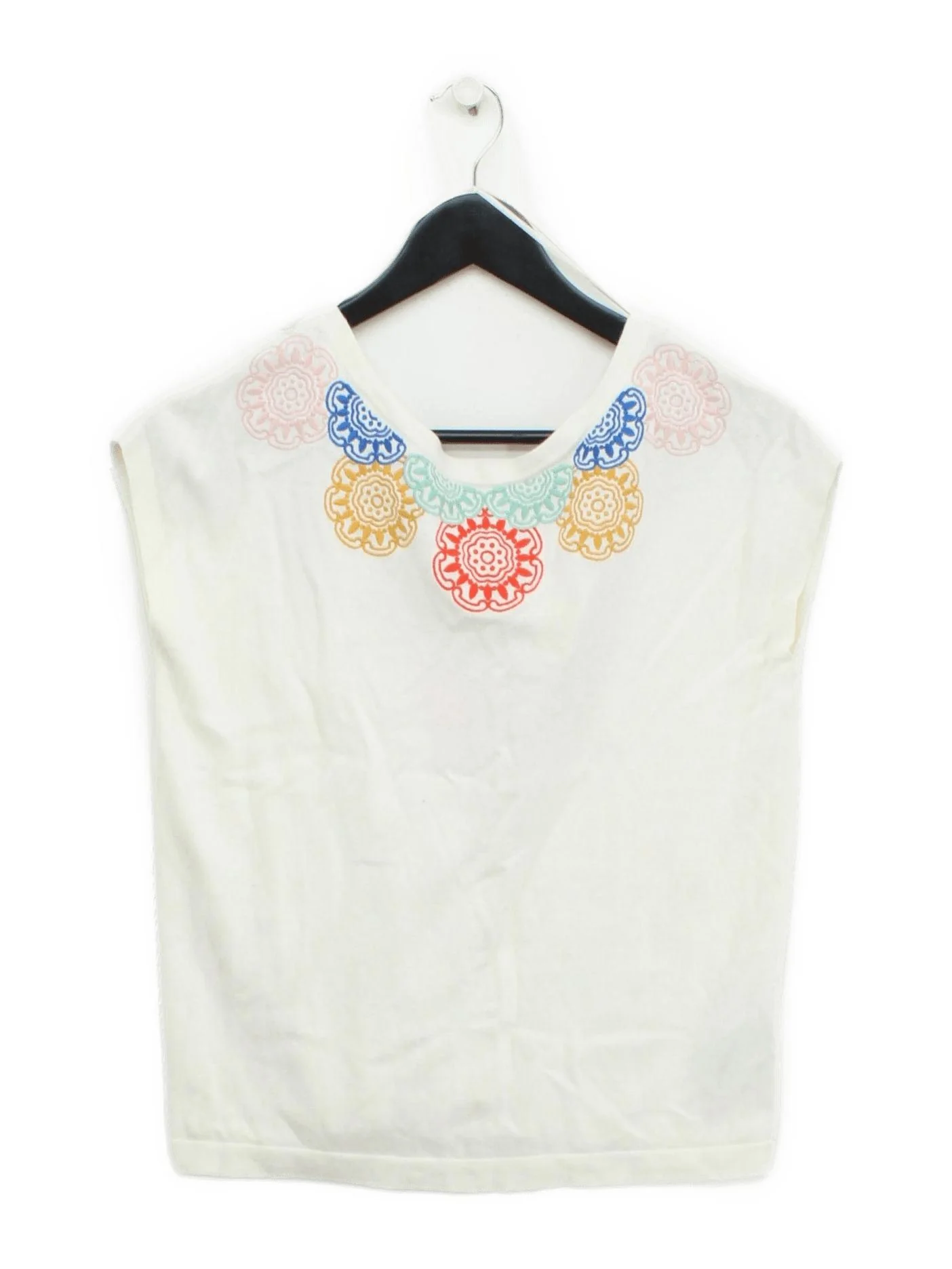 Boden Women's Top XS Cream Cotton with Polyester Basic