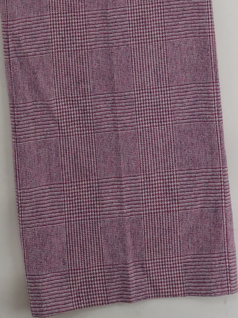 Boden Women's Trousers L Purple Checkered 100% Wool Wide-Leg Chino - Image 4