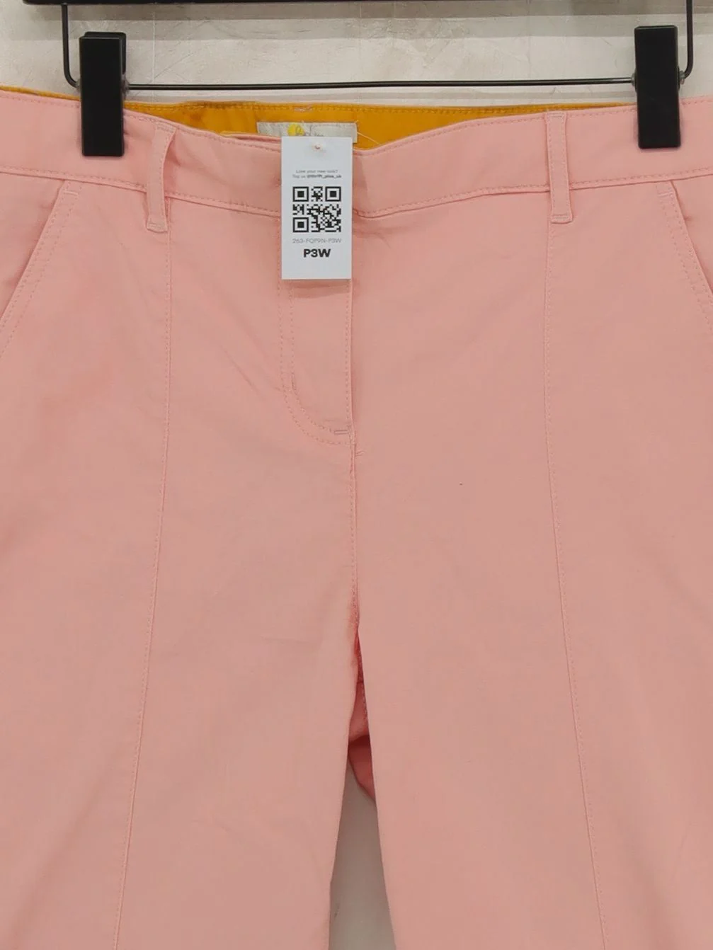 Boden Women's Trousers UK 10 Pink Cotton with Elastane Straight Capri - Image 3