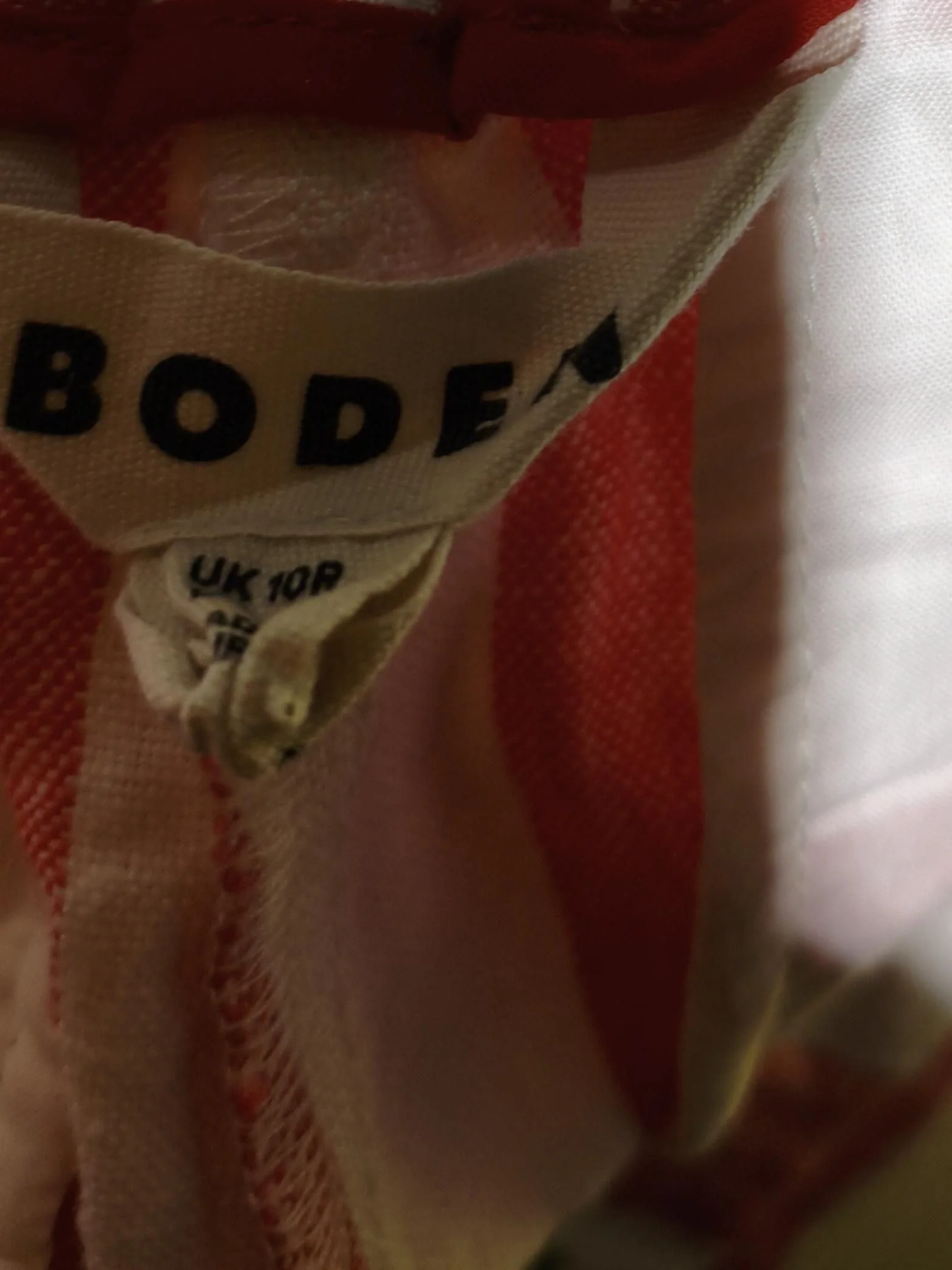 Boden Women's Trousers UK 10 Red Striped 100% Linen Wide-Leg Cropped - Image 5