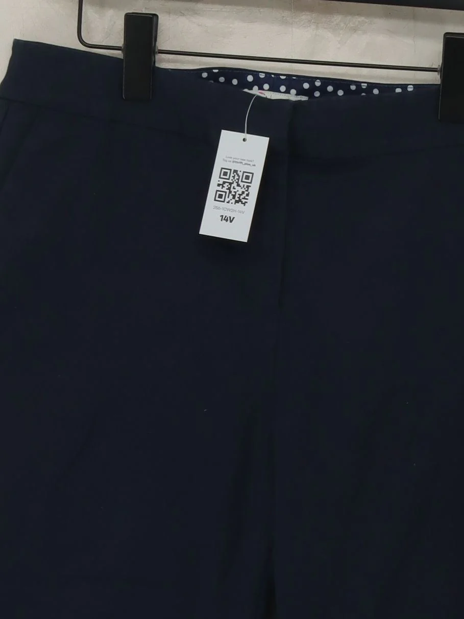 Boden Women's Trousers UK 12 Blue Cotton with Elastane Straight Chino - Image 3