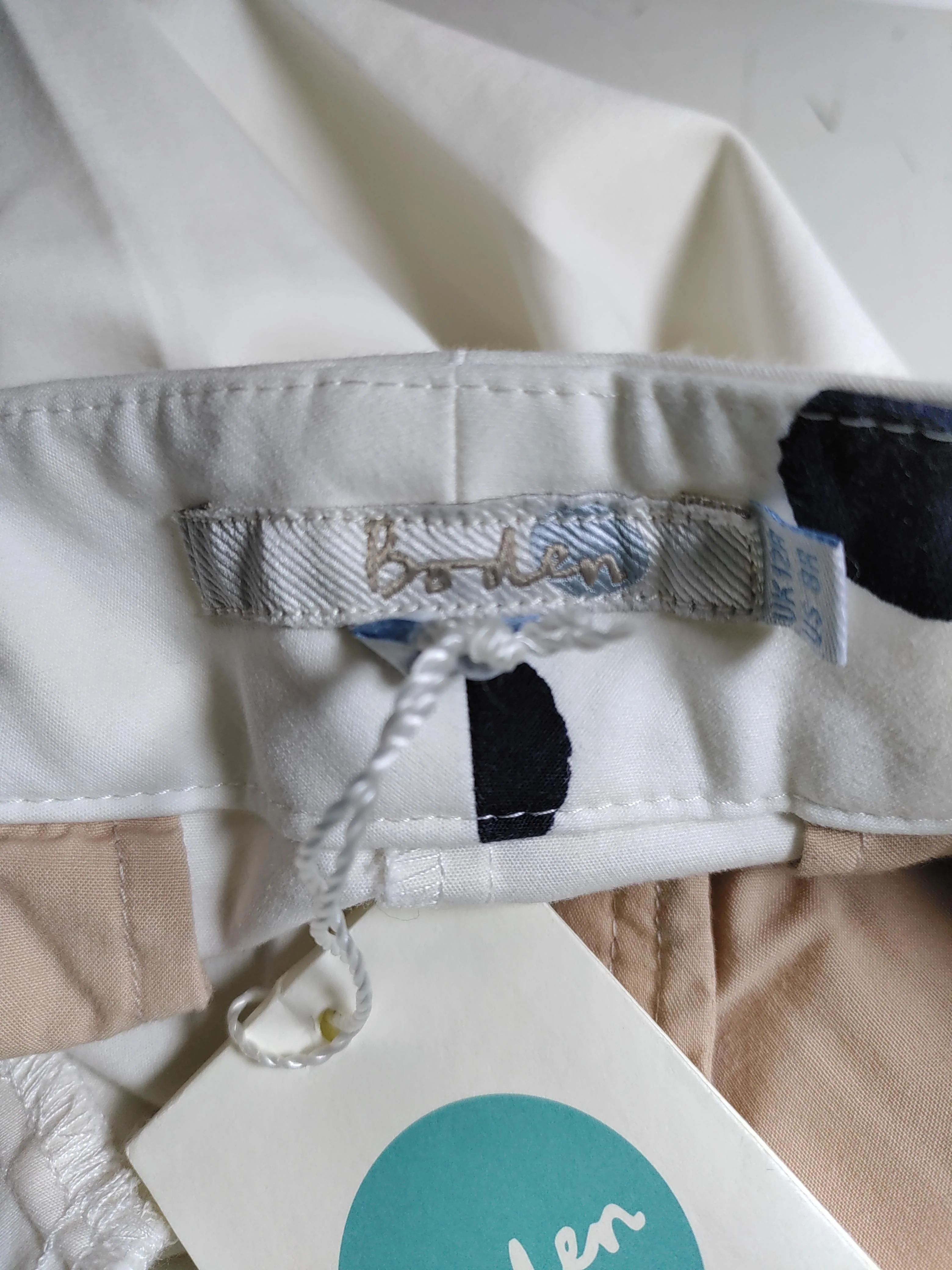 Boden Women's Trousers UK 12 Cream Cotton with Elastane Straight Chino - Image 5